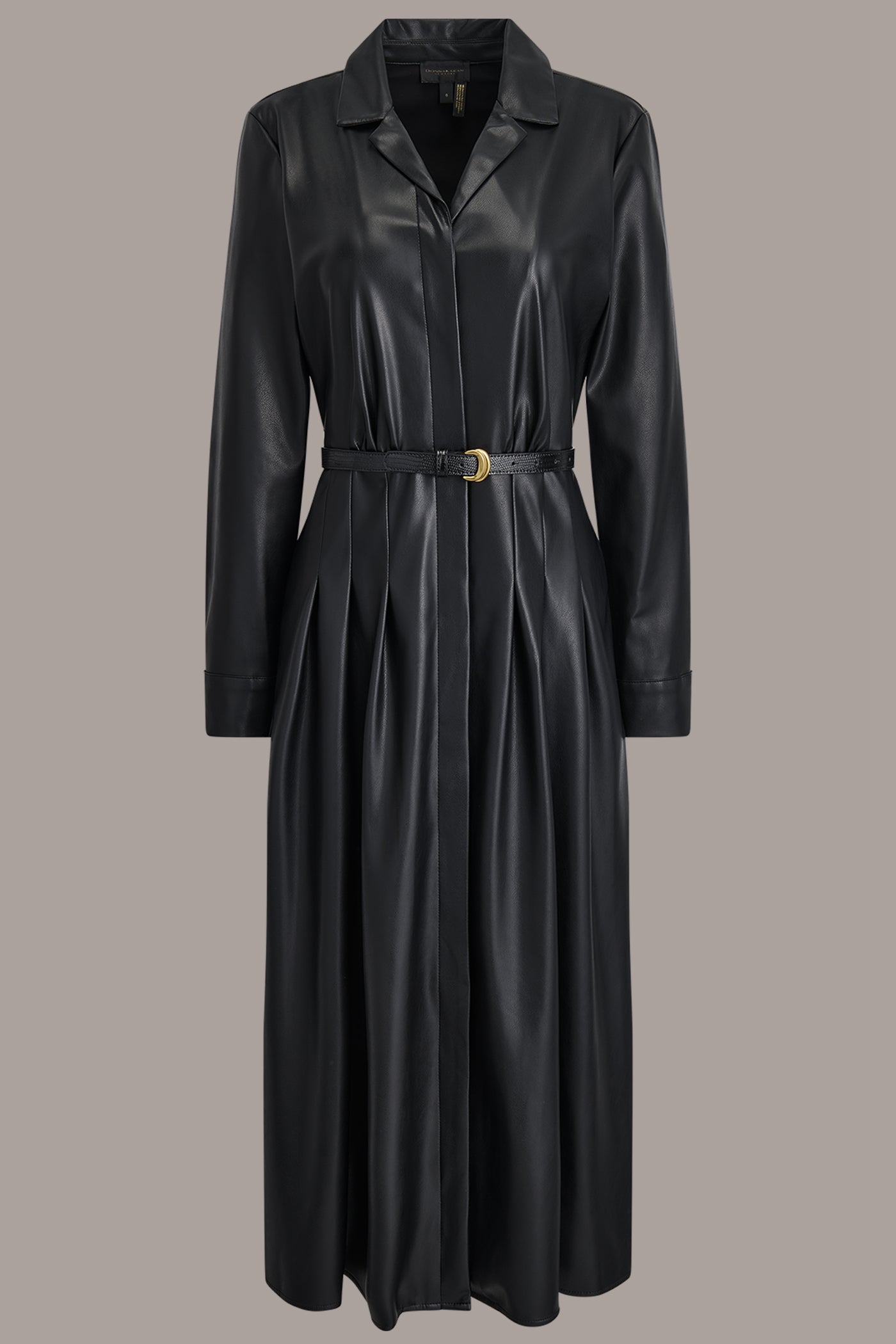 FAUX LEATHER MIDI SHIRT DRESS VIEW 10 | Dresses & Jumpsuits