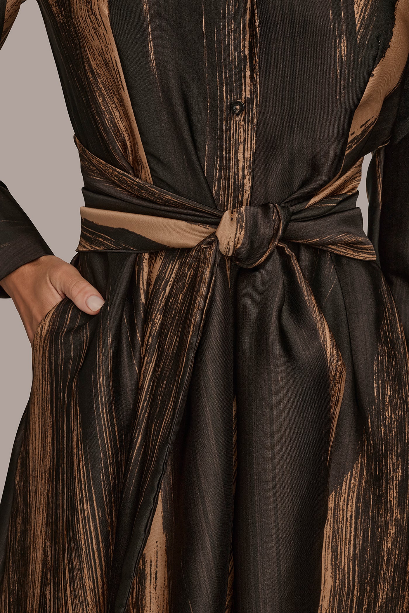 PRINTED TWIST-WAIST MIDI SHIRT DRESS VIEW 7 | Dresses & Jumpsuits