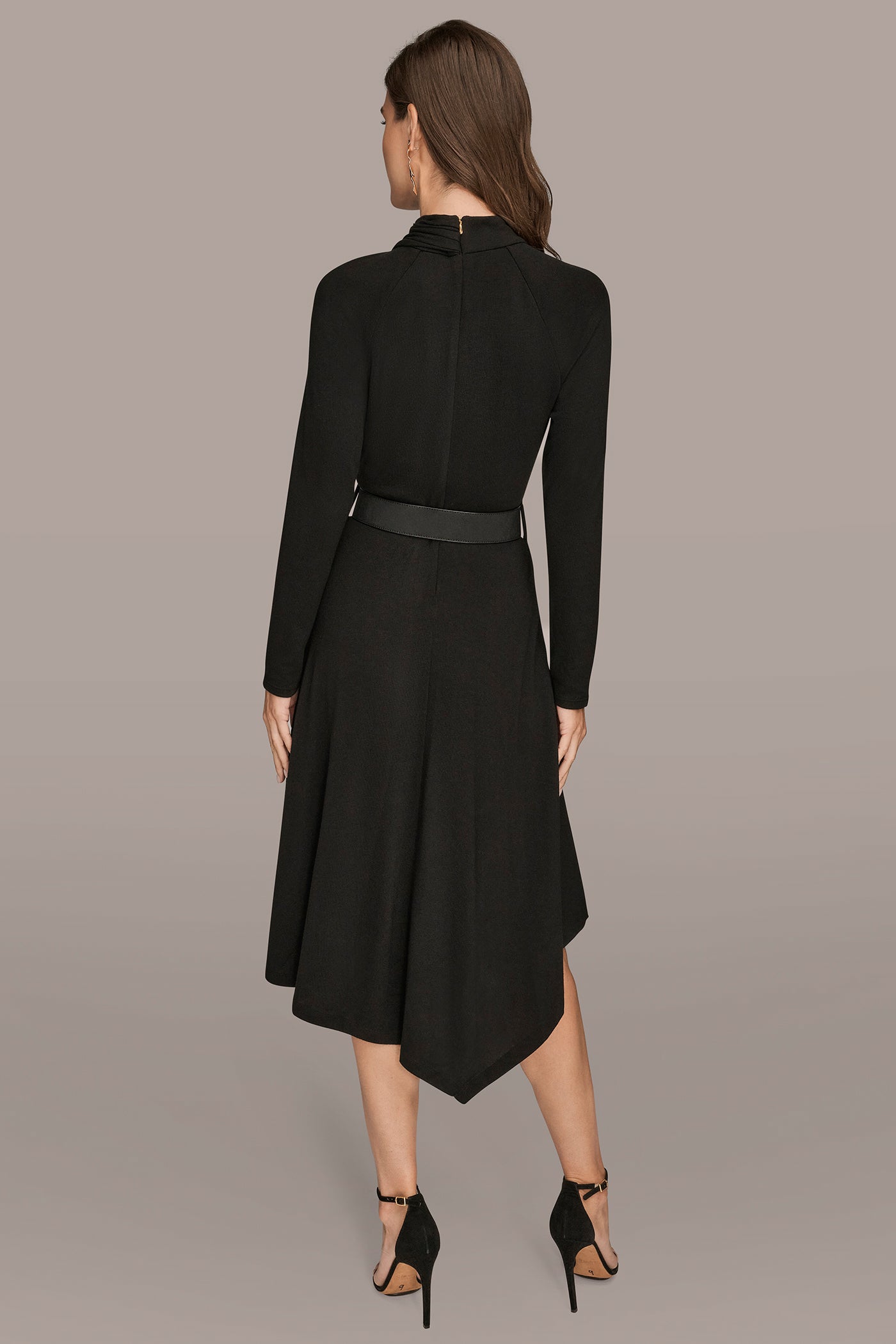 BELTED TWIST-FRONT MIDI HI-LOW DRESS | View 2 | Dresses & Jumpsuits