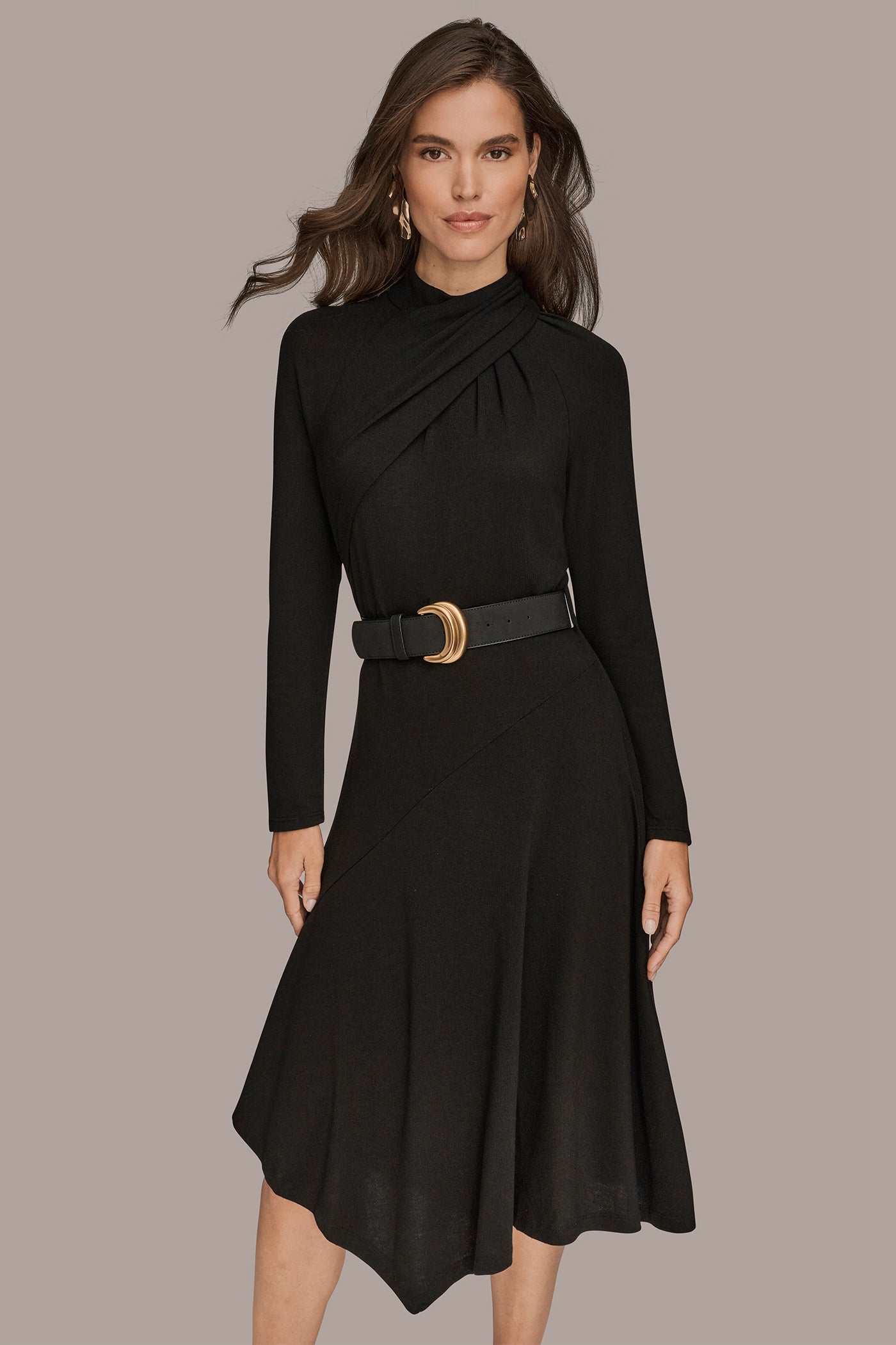 BELTED TWIST-FRONT MIDI HI-LOW DRESS VIEW 5 | Dresses & Jumpsuits