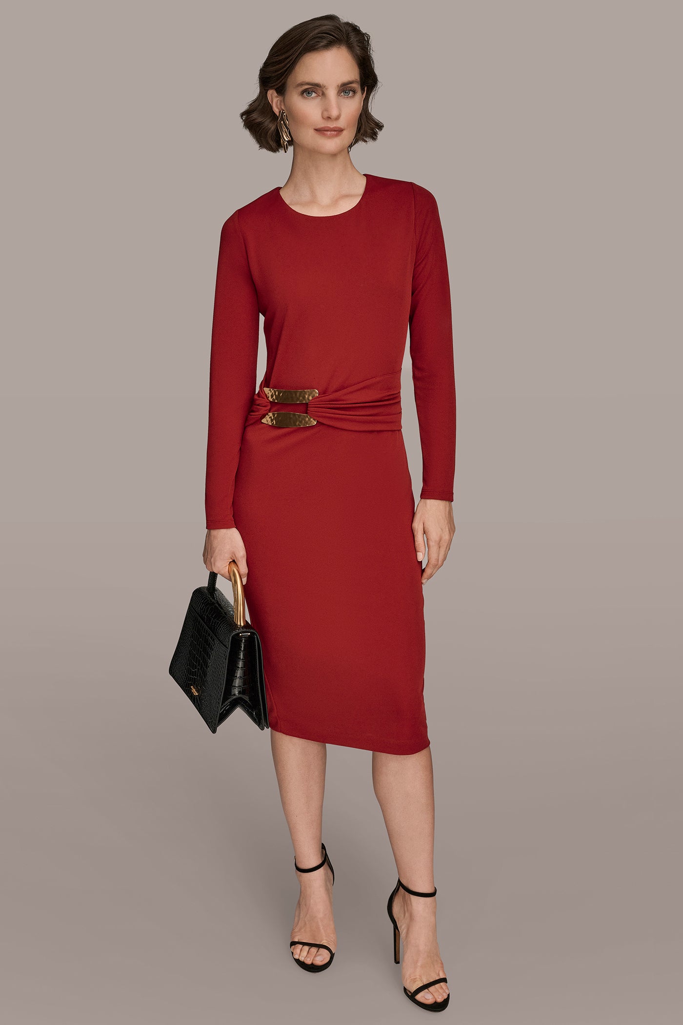 GATHERED EMBELLISHED SHEATH | View 1 | Dresses & Jumpsuits