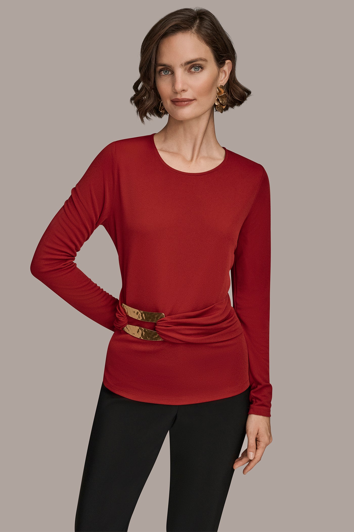 GATHERED EMBELLISHED BLOUSE | View 1 | Tops