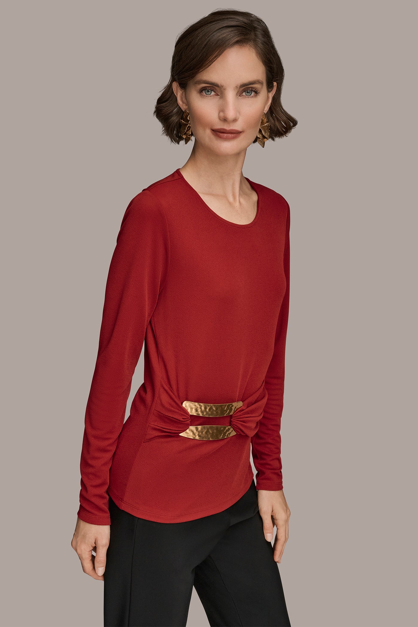 GATHERED EMBELLISHED BLOUSE VIEW 3 | Tops