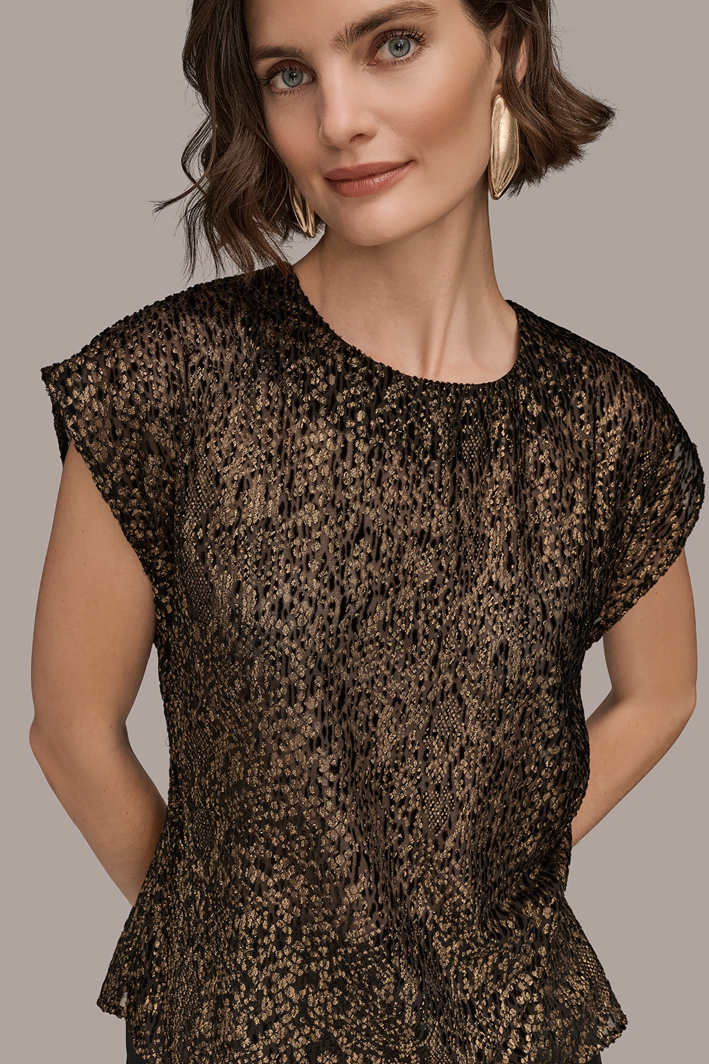 METALLIC BURNOUT TOP VIEW 7 | Matching Sets