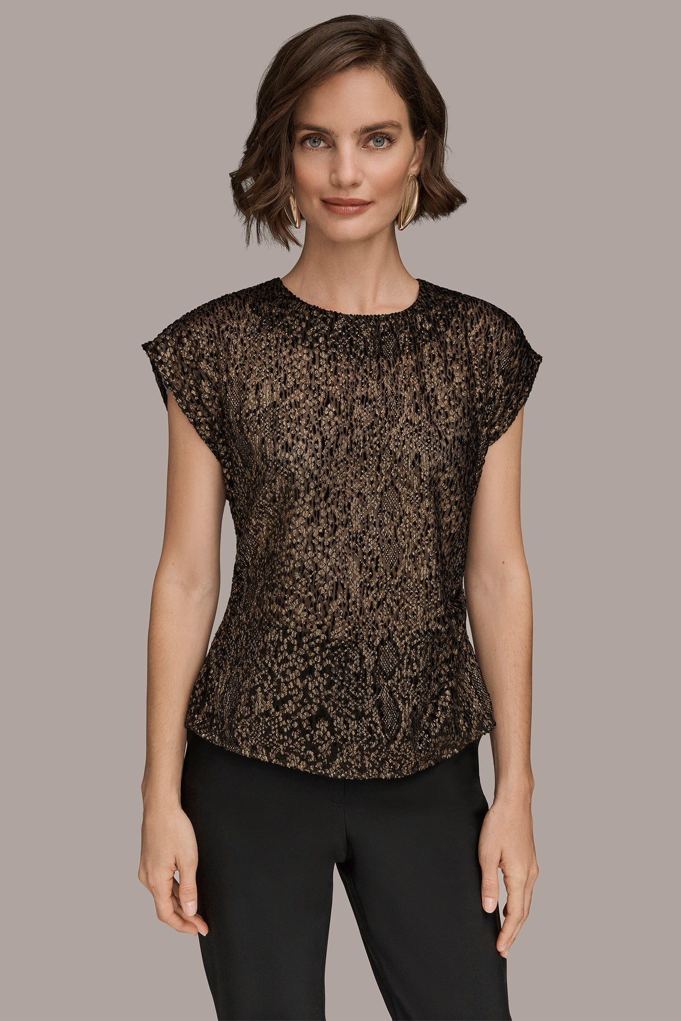 METALLIC BURNOUT TOP | View 1 | Matching Sets