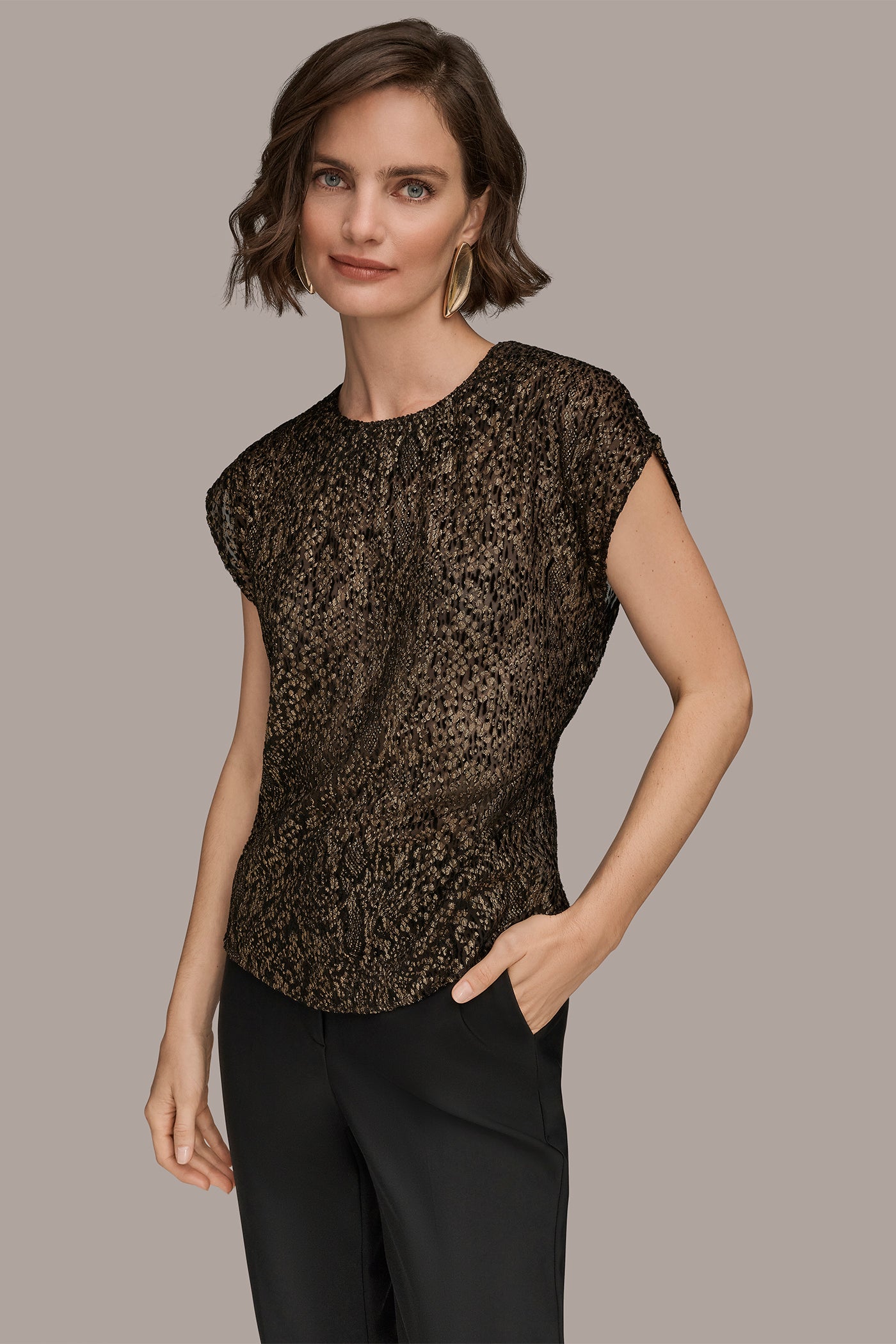 METALLIC BURNOUT TOP VIEW 3 | Matching Sets