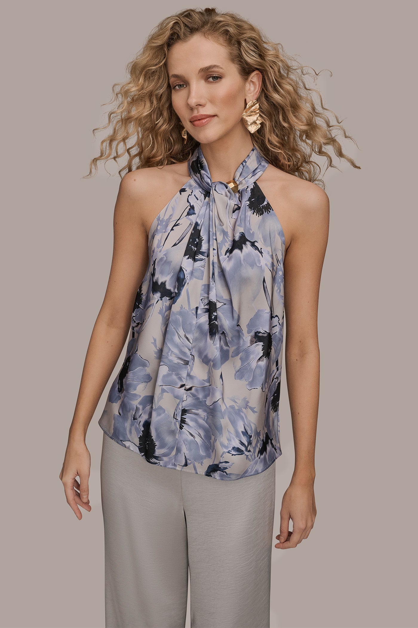 TWIST-NECK HALTER BLOUSE | View 1 | Suits and Separates