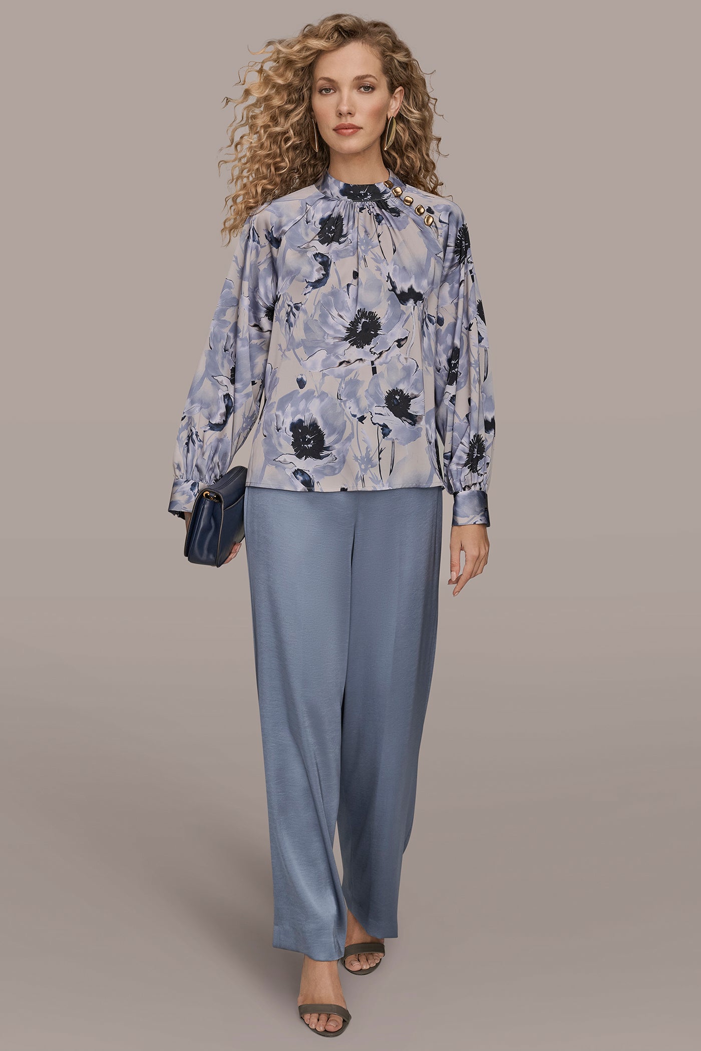 BUTTON-NECK BLOUSE VIEW 6 | Holiday Collection