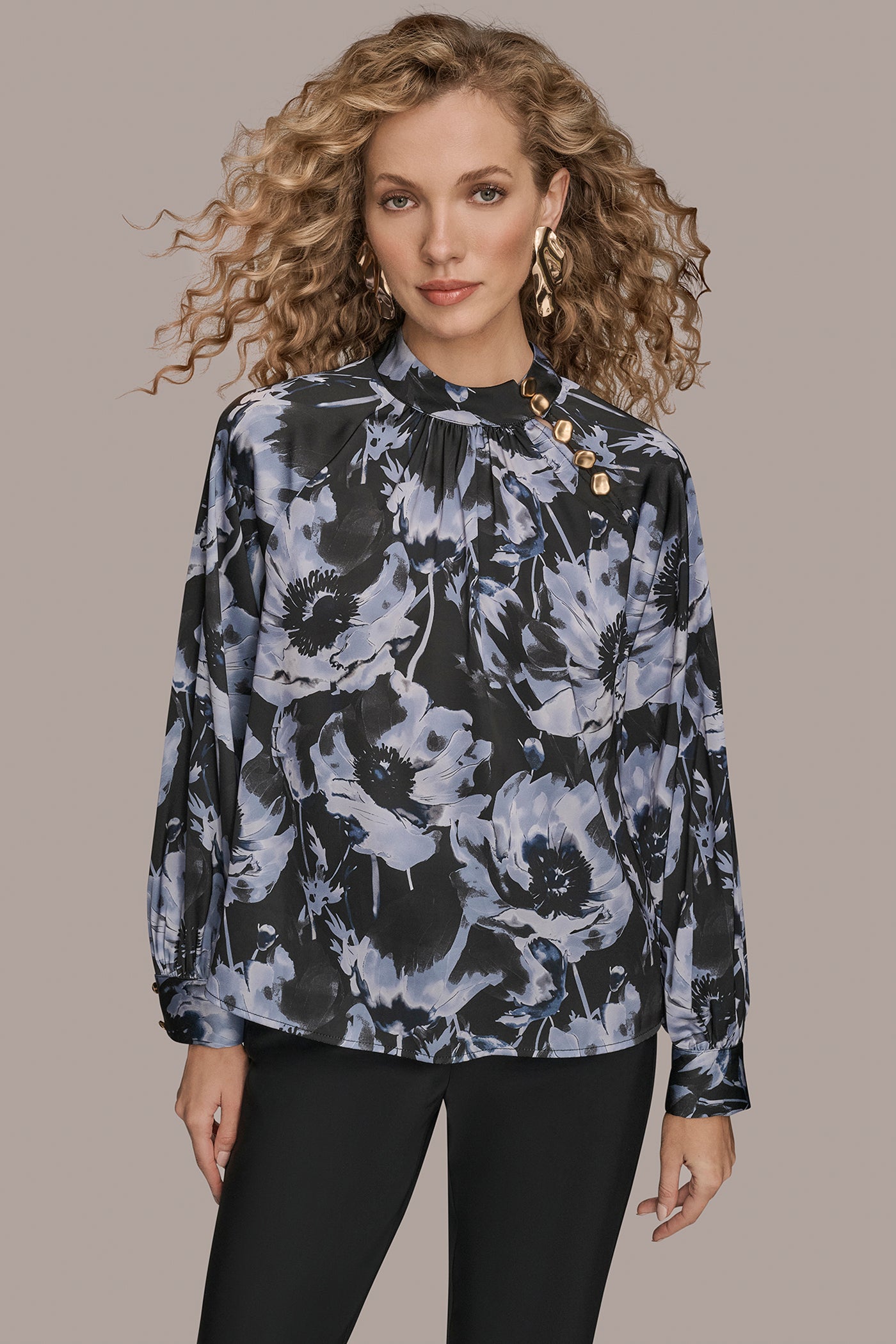 BUTTON-NECK BLOUSE | View 1 | New Arrivals