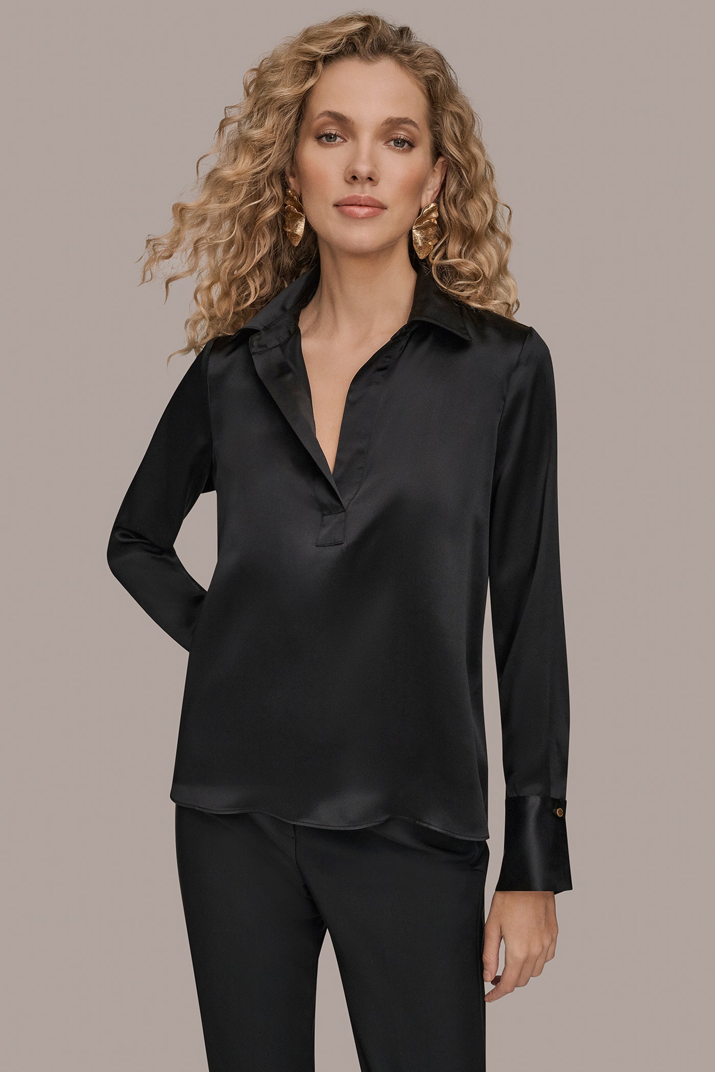 STRETCH SILK-SATIN SHIRT | View 1 | SALE