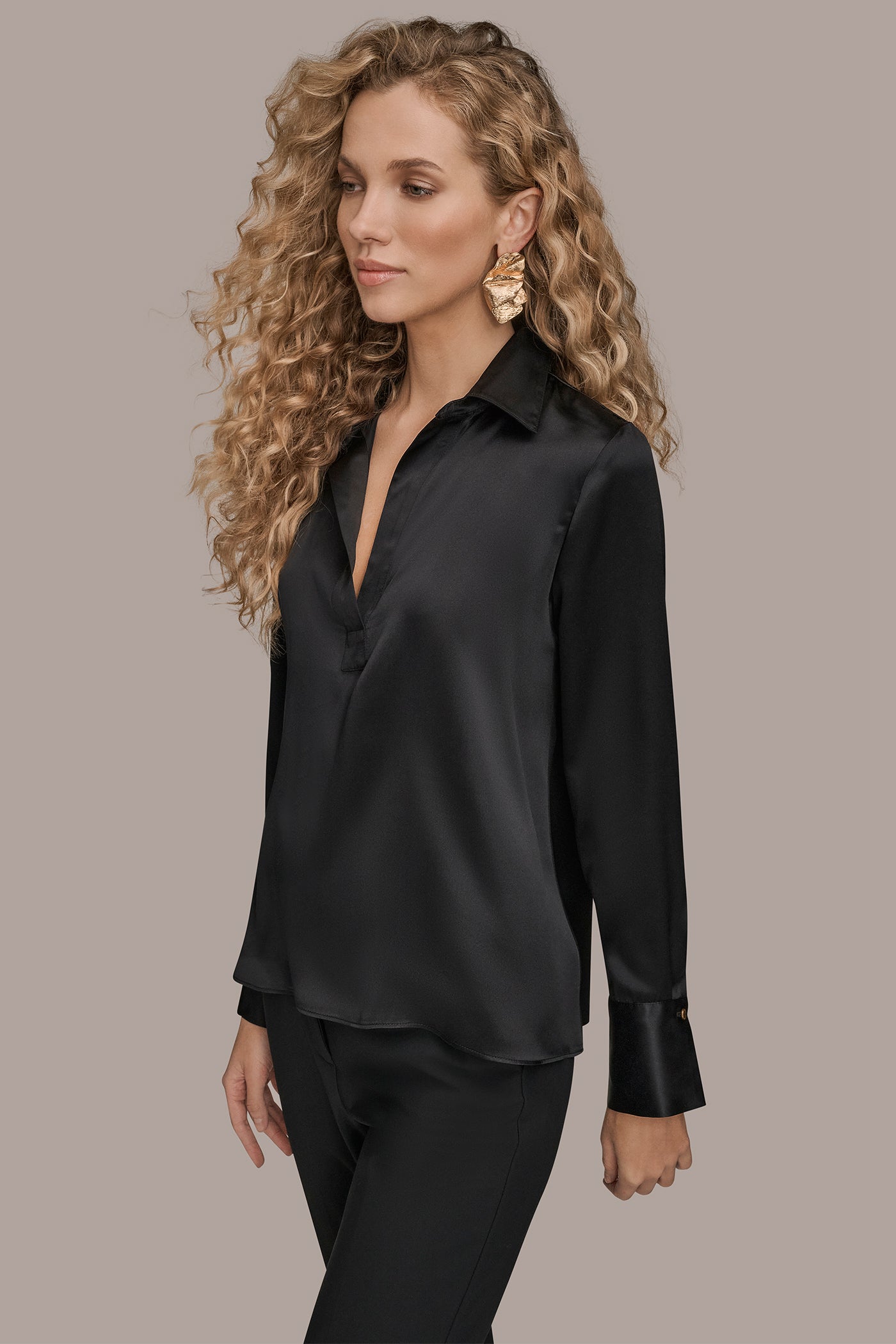 STRETCH SILK-SATIN SHIRT VIEW 3 | SALE