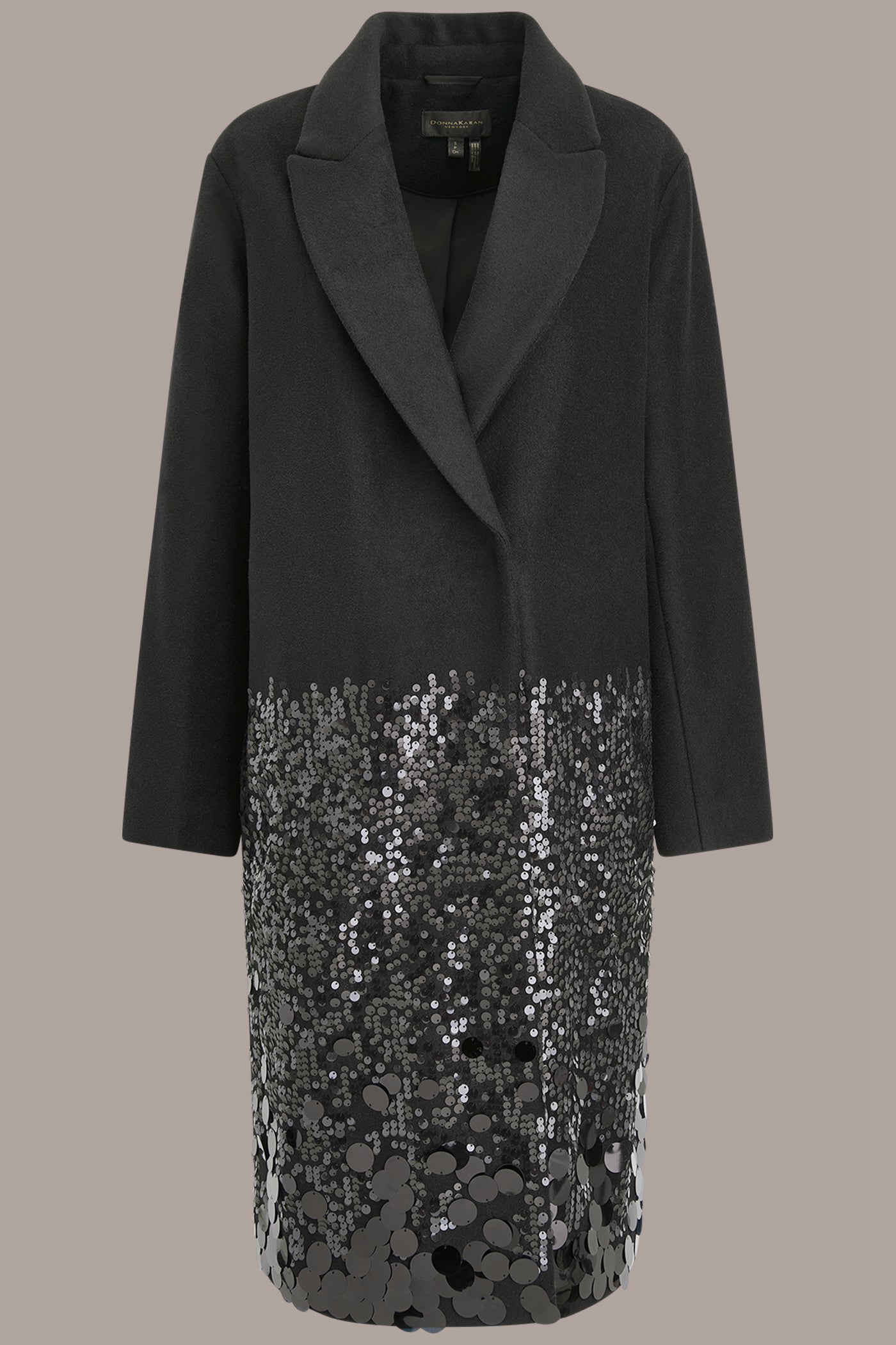 LONG SEQUIN WOOL-BLEND COAT VIEW 8