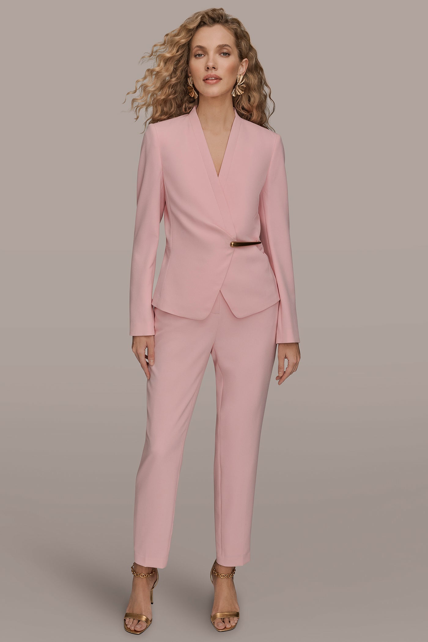 BAR-EMBELLISHED WRAP BLAZER VIEW 3 | Suits and Separates