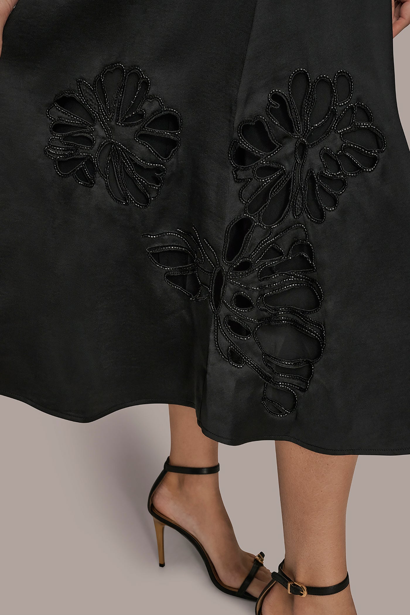 FLORAL-SEQUINED SATIN MIDI SKIRT VIEW 5 | Matching Sets