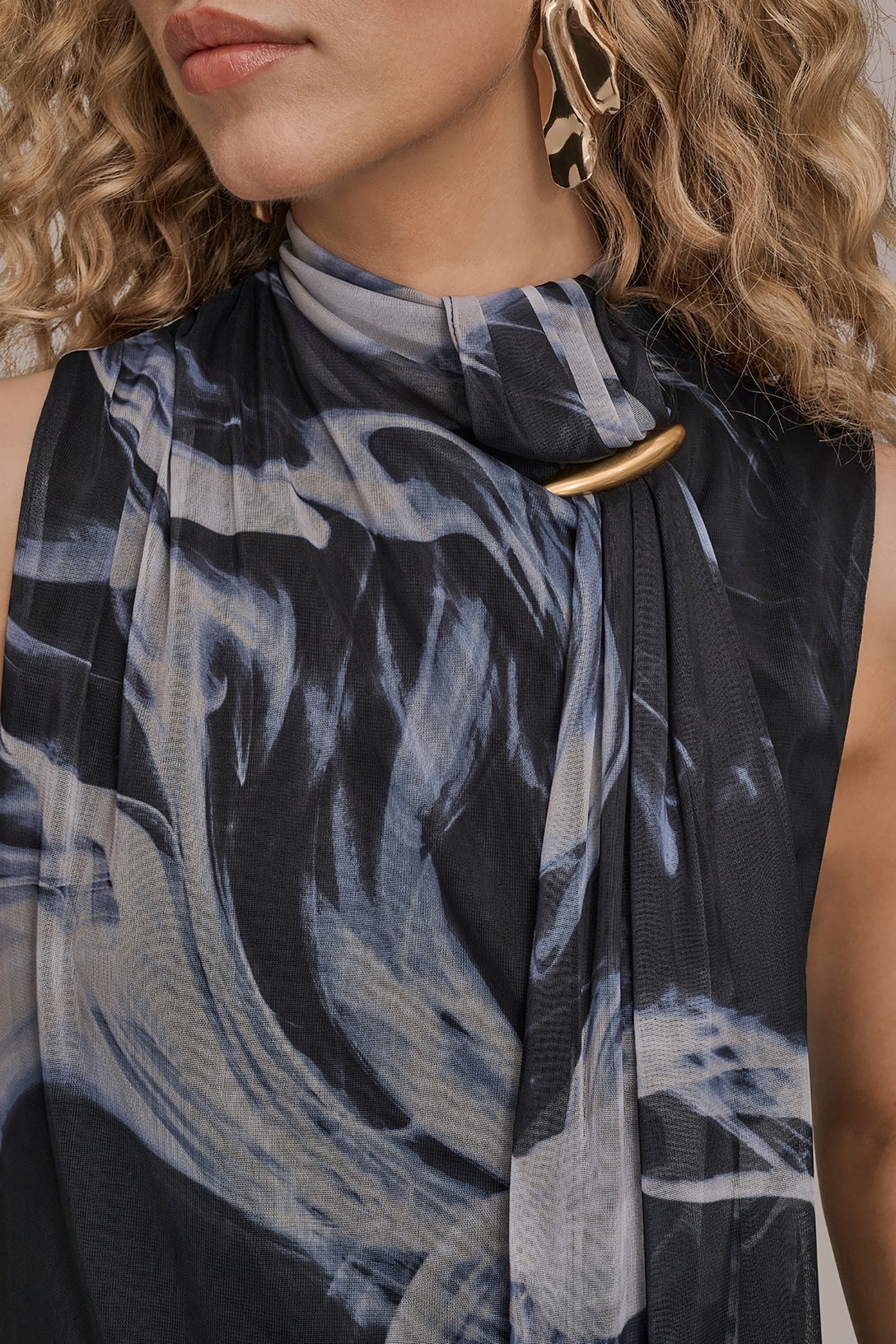 FLORAL TIE-NECK HALTER BLOUSE VIEW 5 | Suits and Separates