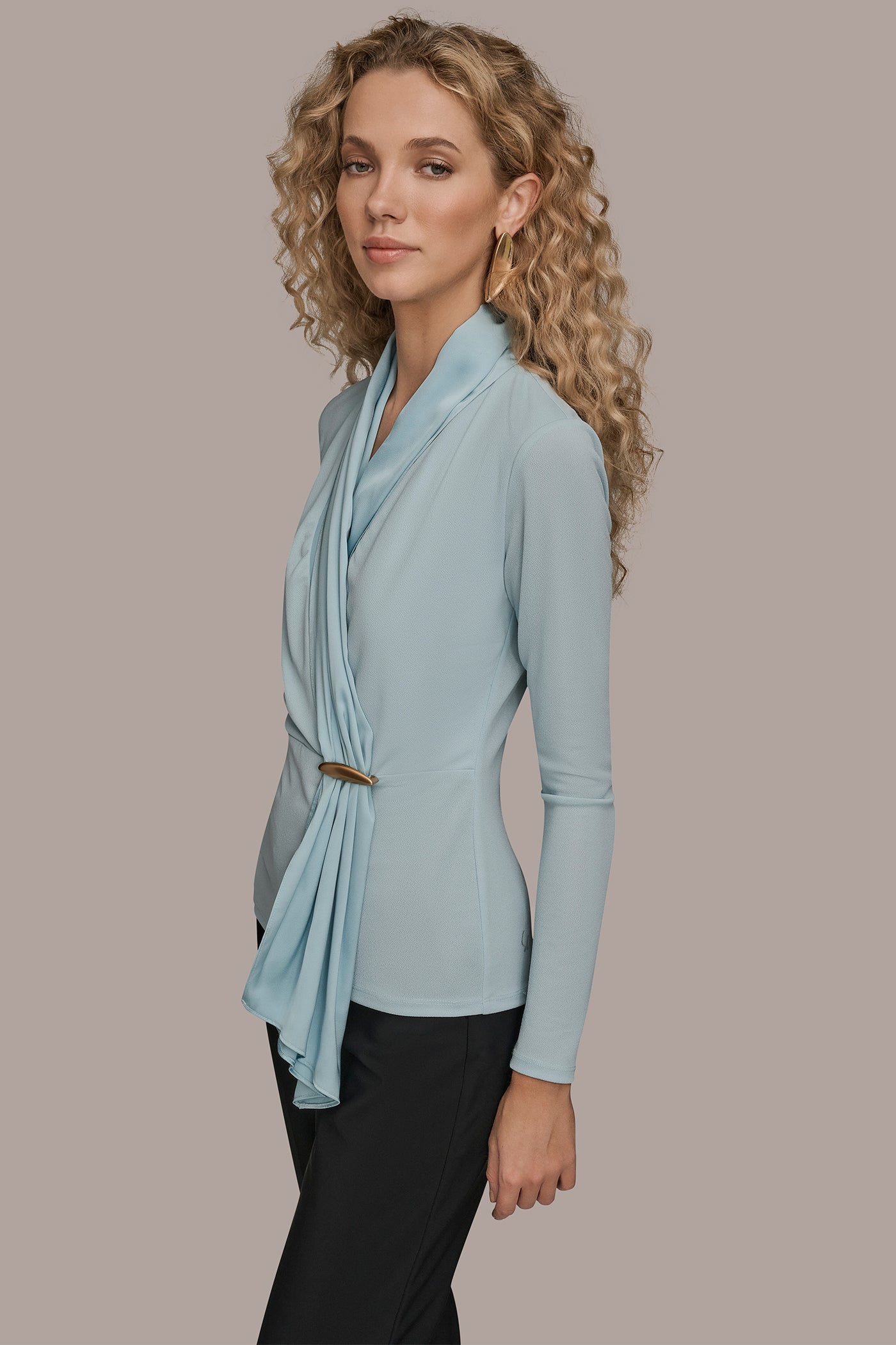 SHAWL NECK BLOUSE VIEW 3 | Clothing