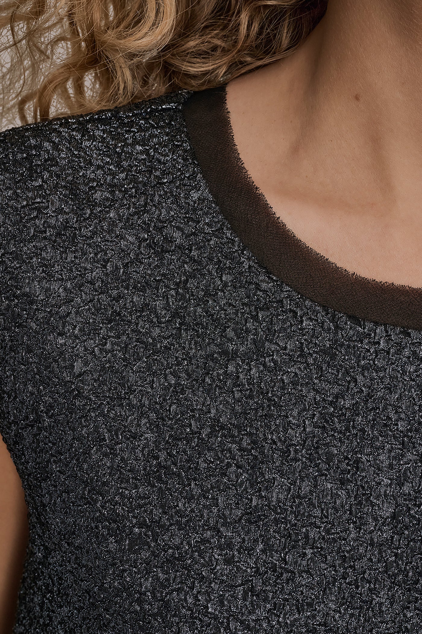 CHIFFON-TRIMMED BLOUSE VIEW 7 | All That Shimmers