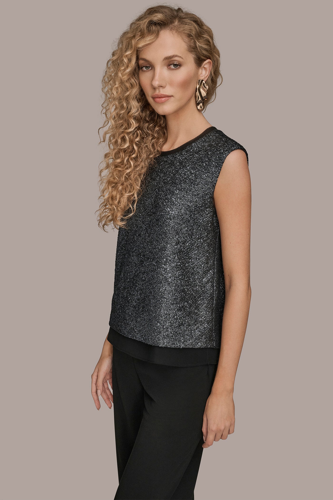 CHIFFON-TRIMMED BLOUSE VIEW 3 | All That Shimmers