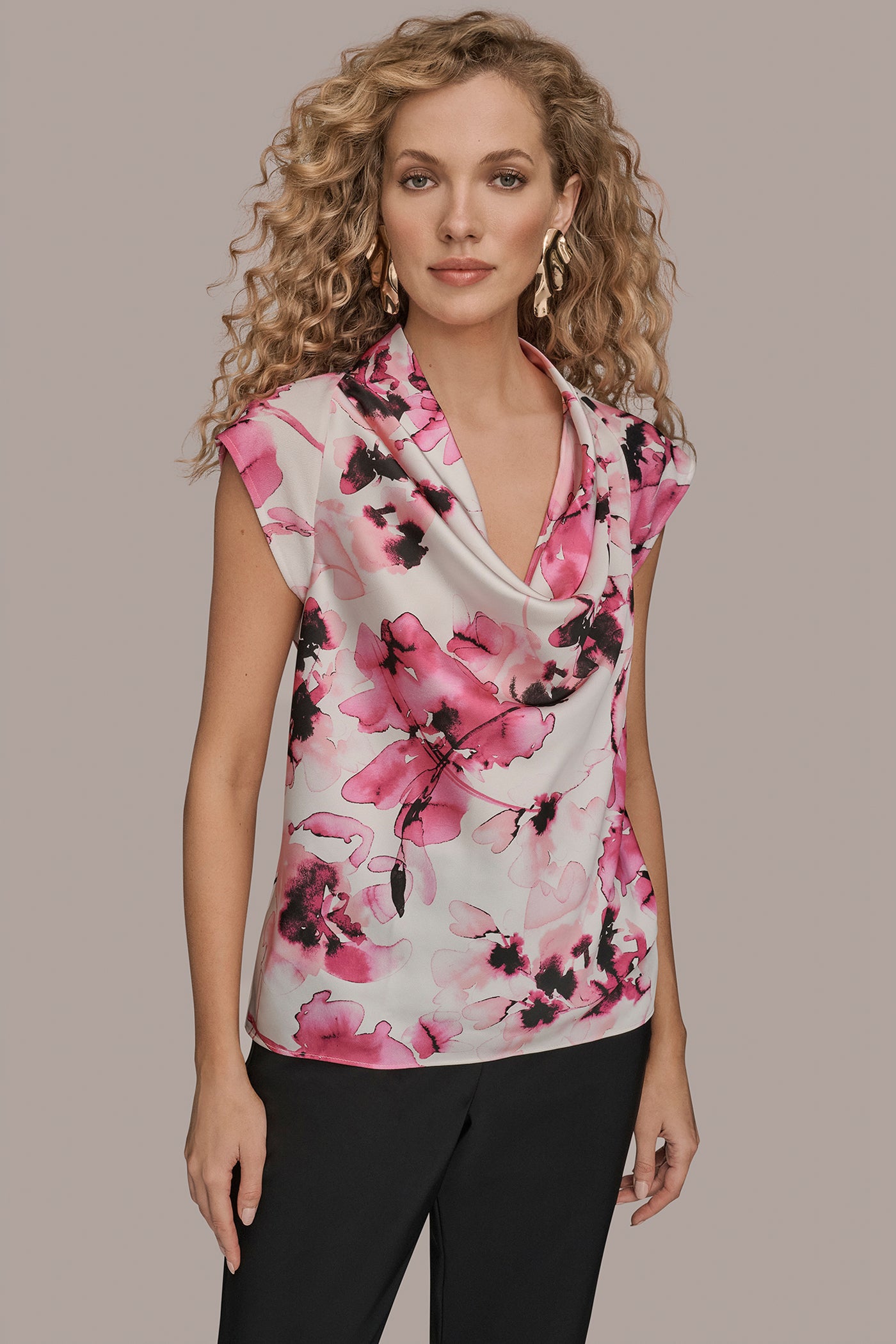 PART SLEEVELESS COWL NECK TOP | View 1 | Suits and Separates