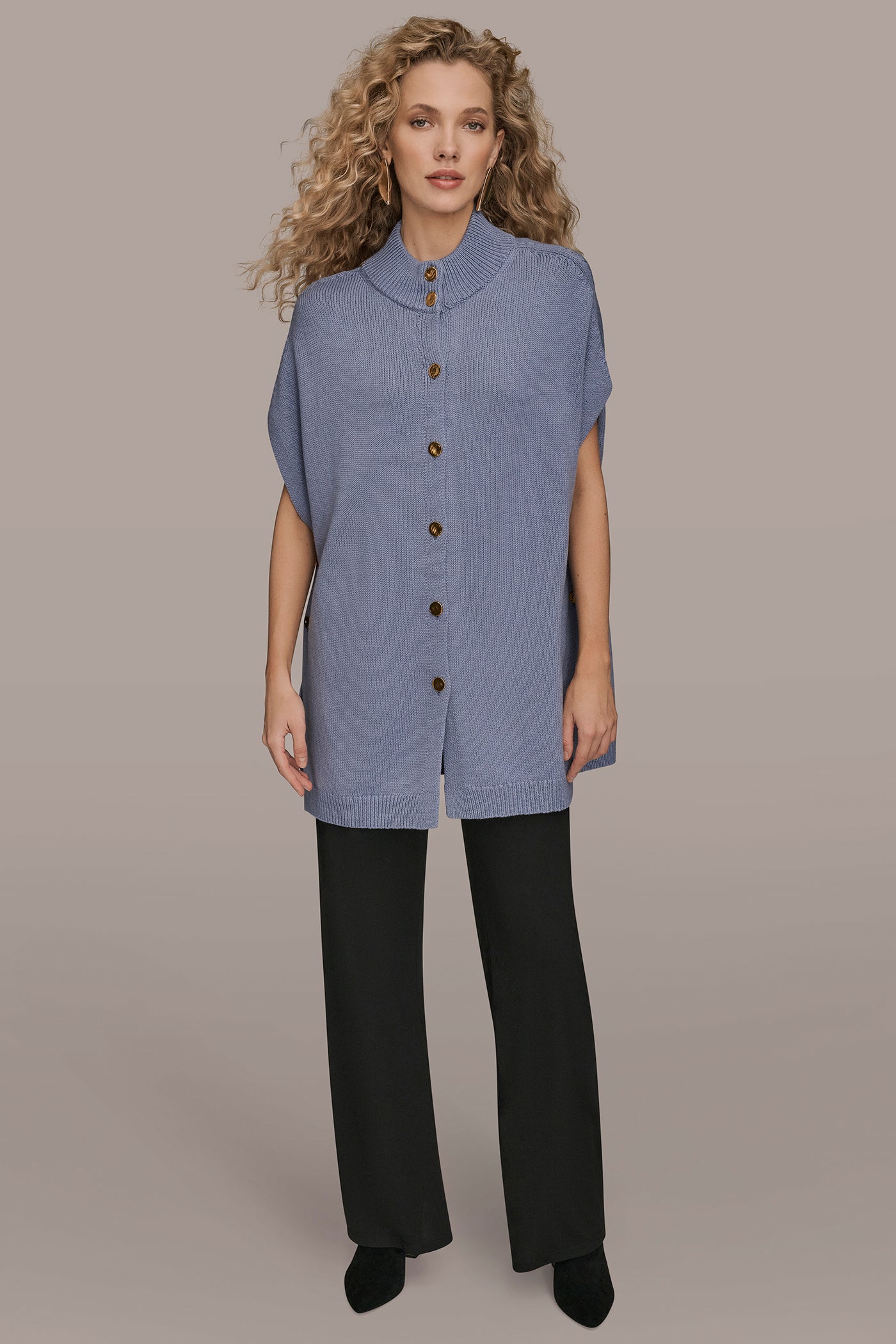 BUTTON-FRONT SWEATER CAPELET | View 2 | New Arrivals