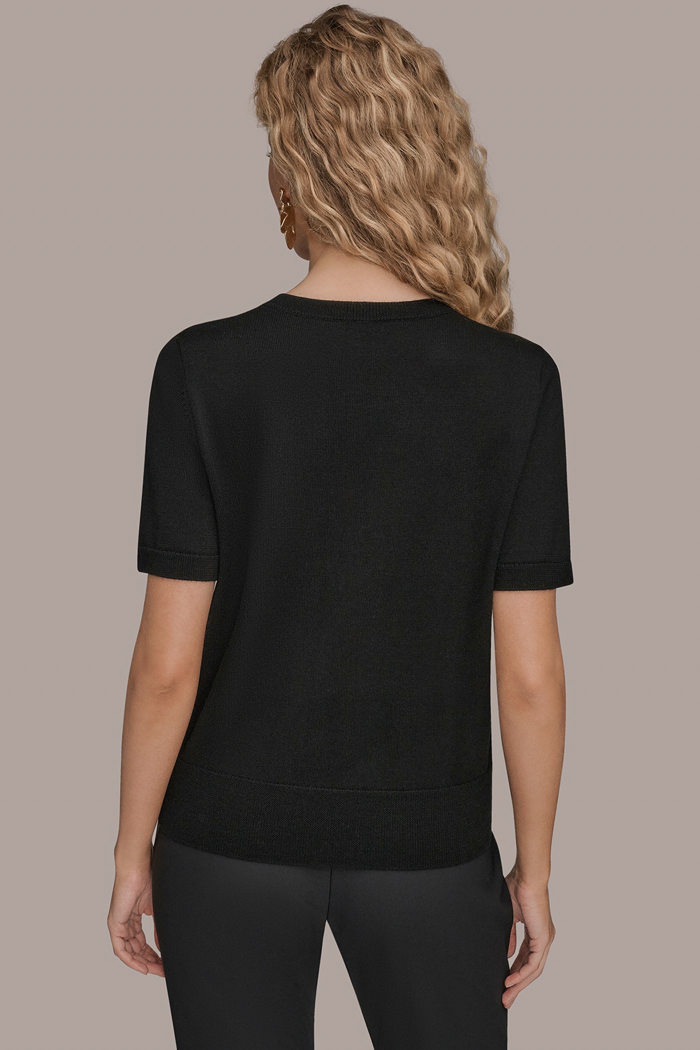 SHORT-SLEEVE FLORAL WOOL SWEATER | View 2 | Tops & Sweaters