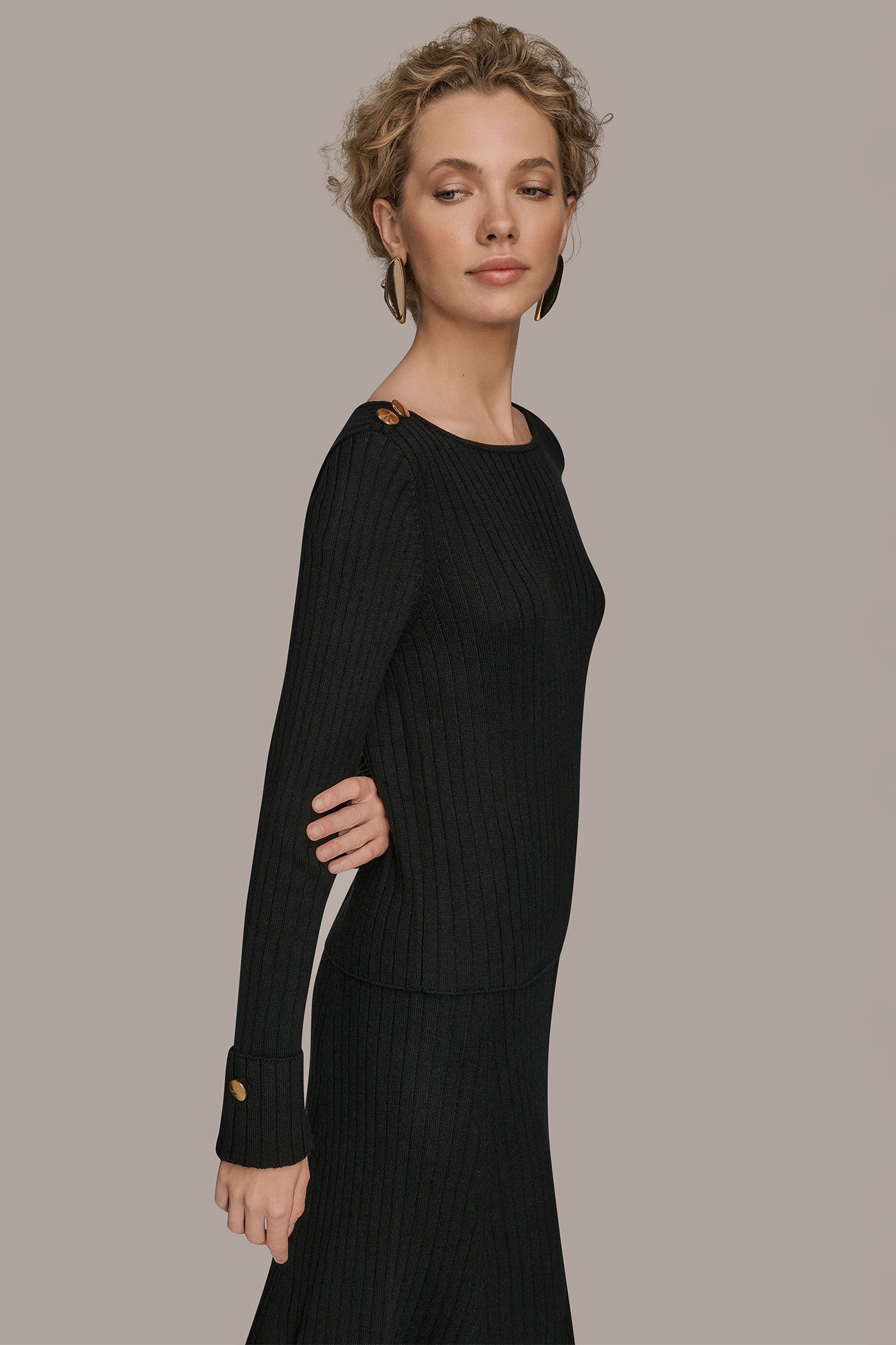 BUTTON-EMBELLISHED SWEATER VIEW 3 | Sweaters