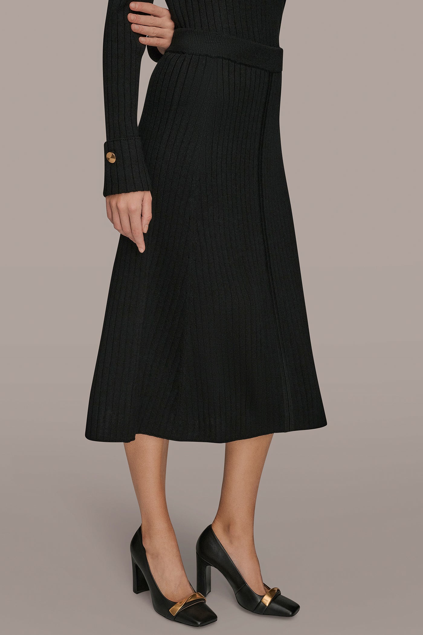 SEAMED MIDI SWEATER SKIRT VIEW 3 | Suits and Separates