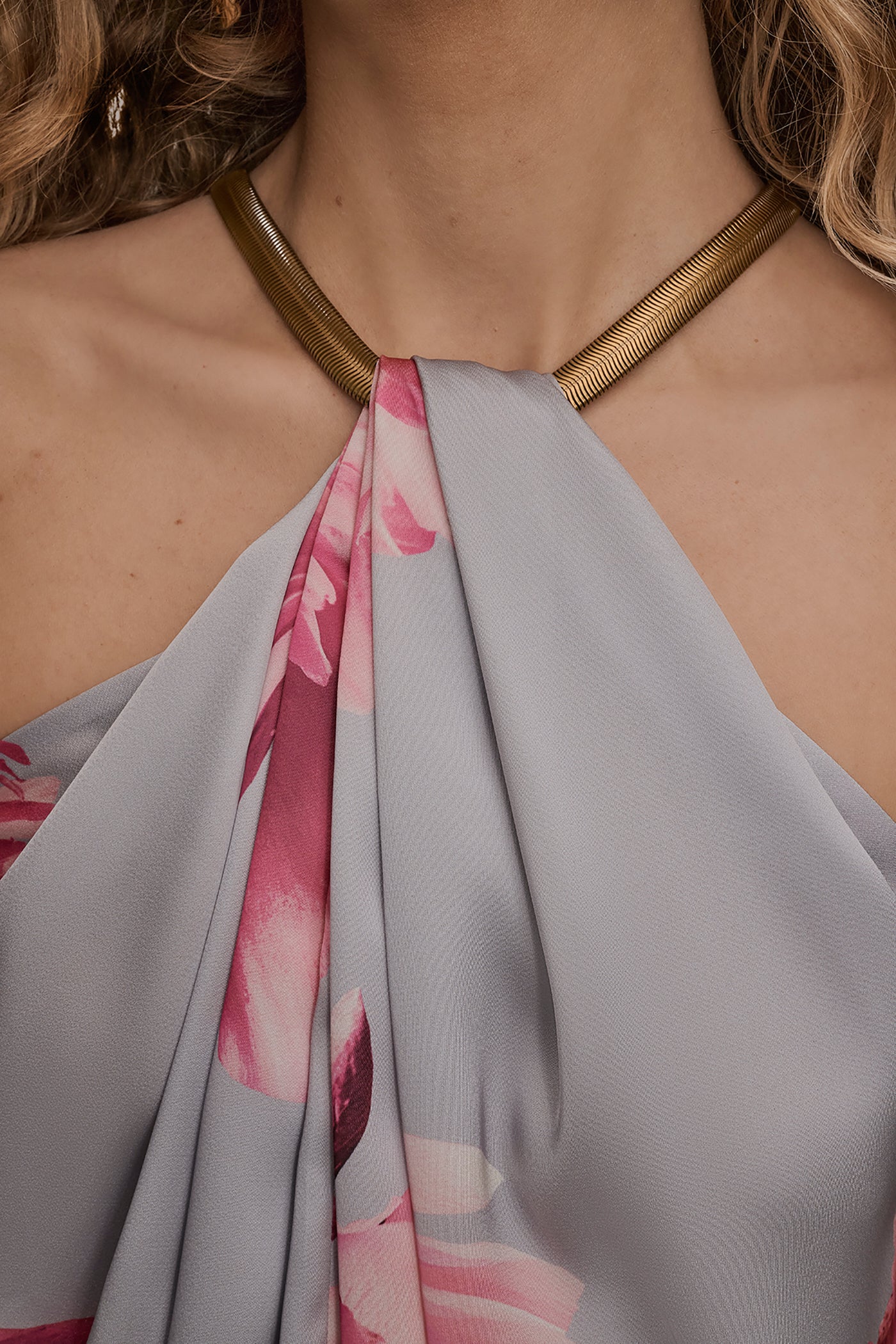 FLORAL TWIST-NECK HALTER BLOUSE VIEW 5 | Tops