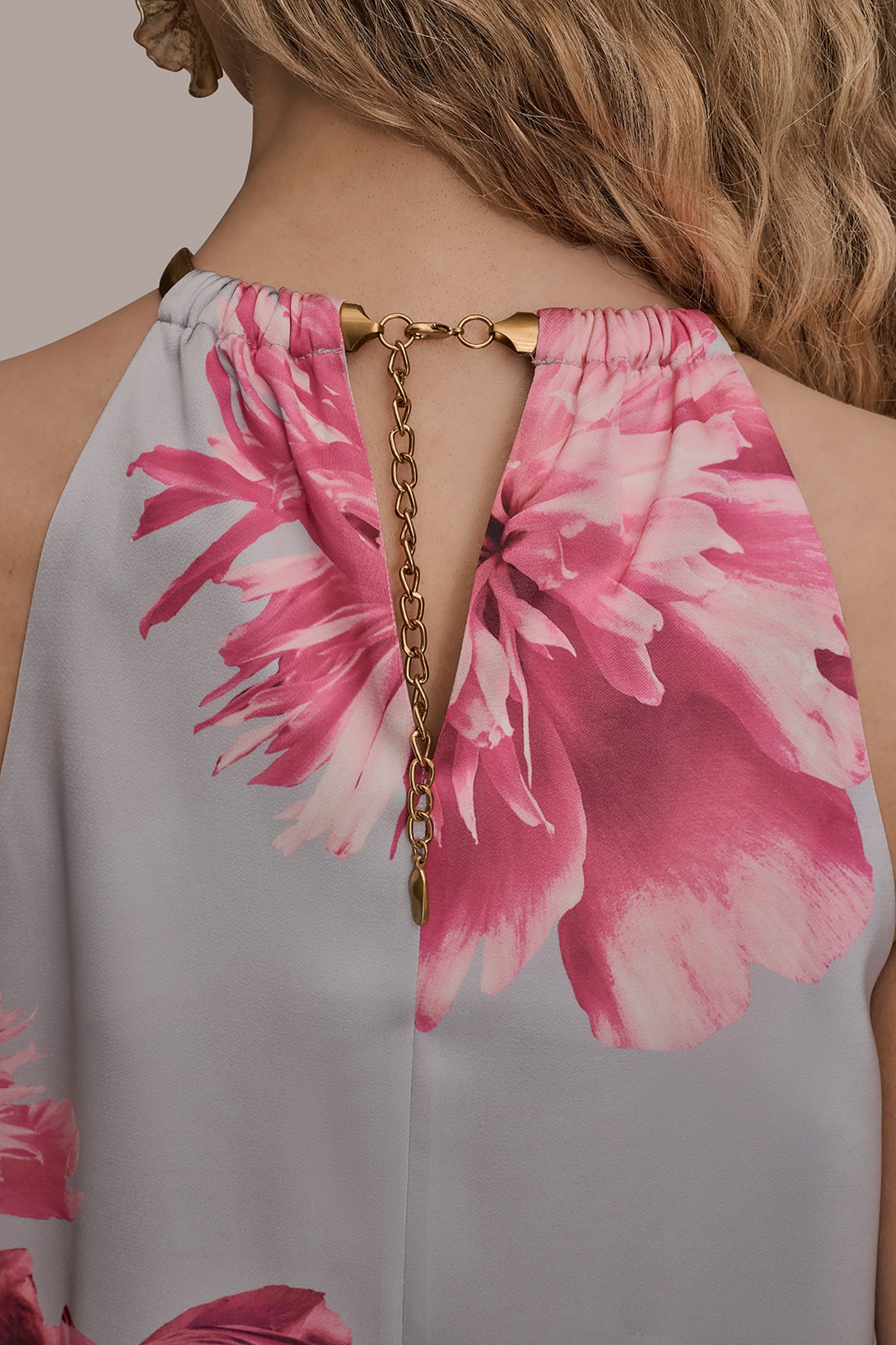 FLORAL TWIST-NECK HALTER BLOUSE VIEW 6 | Tops