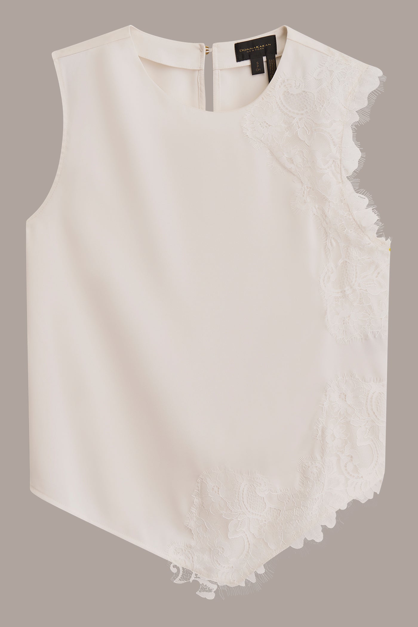 SLEEVELESS LACE-TRIM CREPE BLOUSE VIEW 8 | Suits and Separates