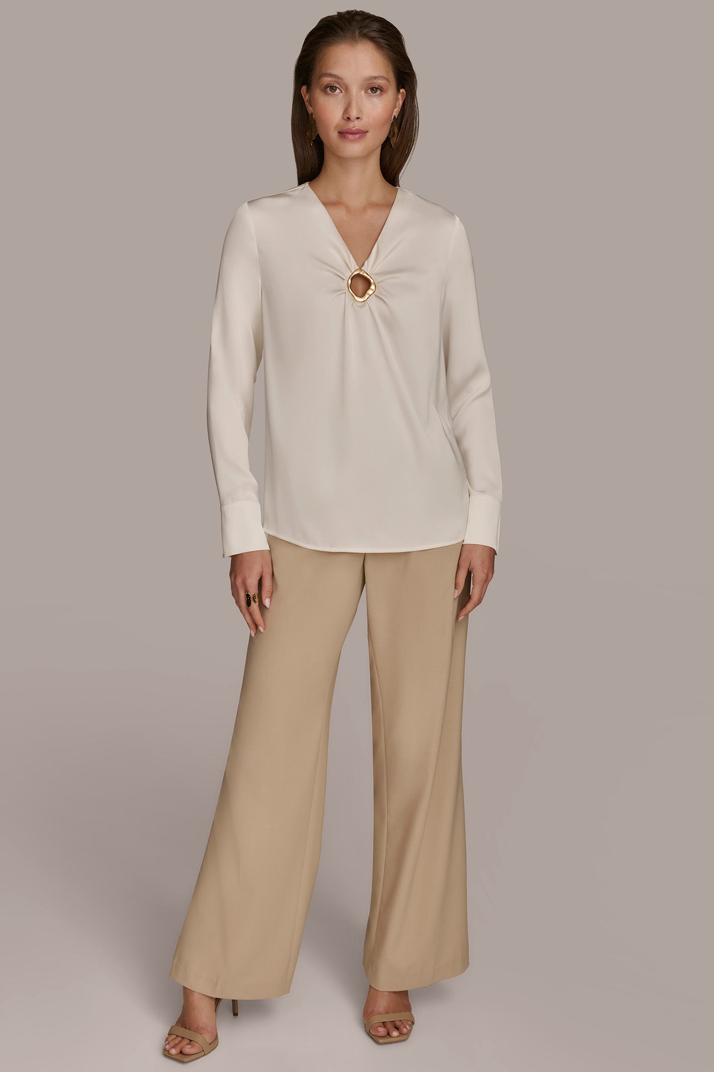 EMBELLISHED KEYHOLE BLOUSE VIEW 3 | SALE