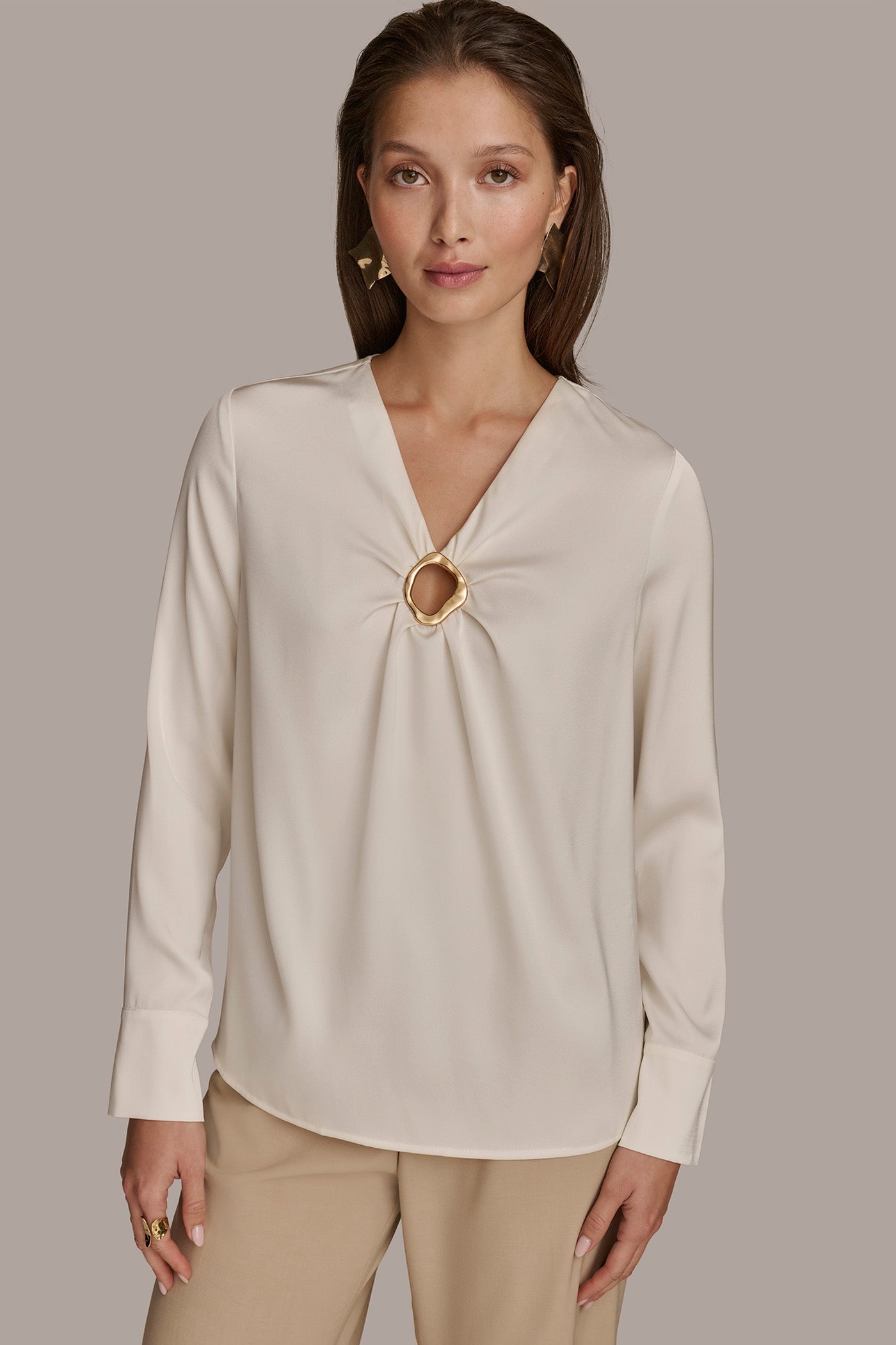 EMBELLISHED KEYHOLE BLOUSE | View 1 | SALE