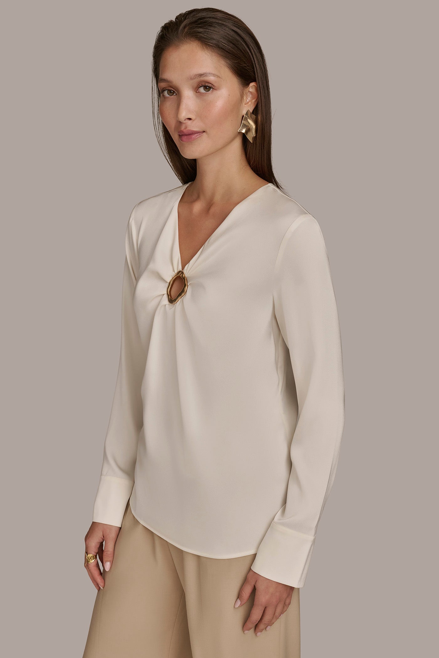 EMBELLISHED KEYHOLE BLOUSE VIEW 5 | SALE