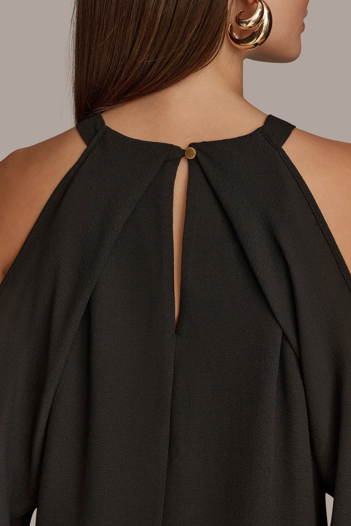 black cold shoulder tunic top