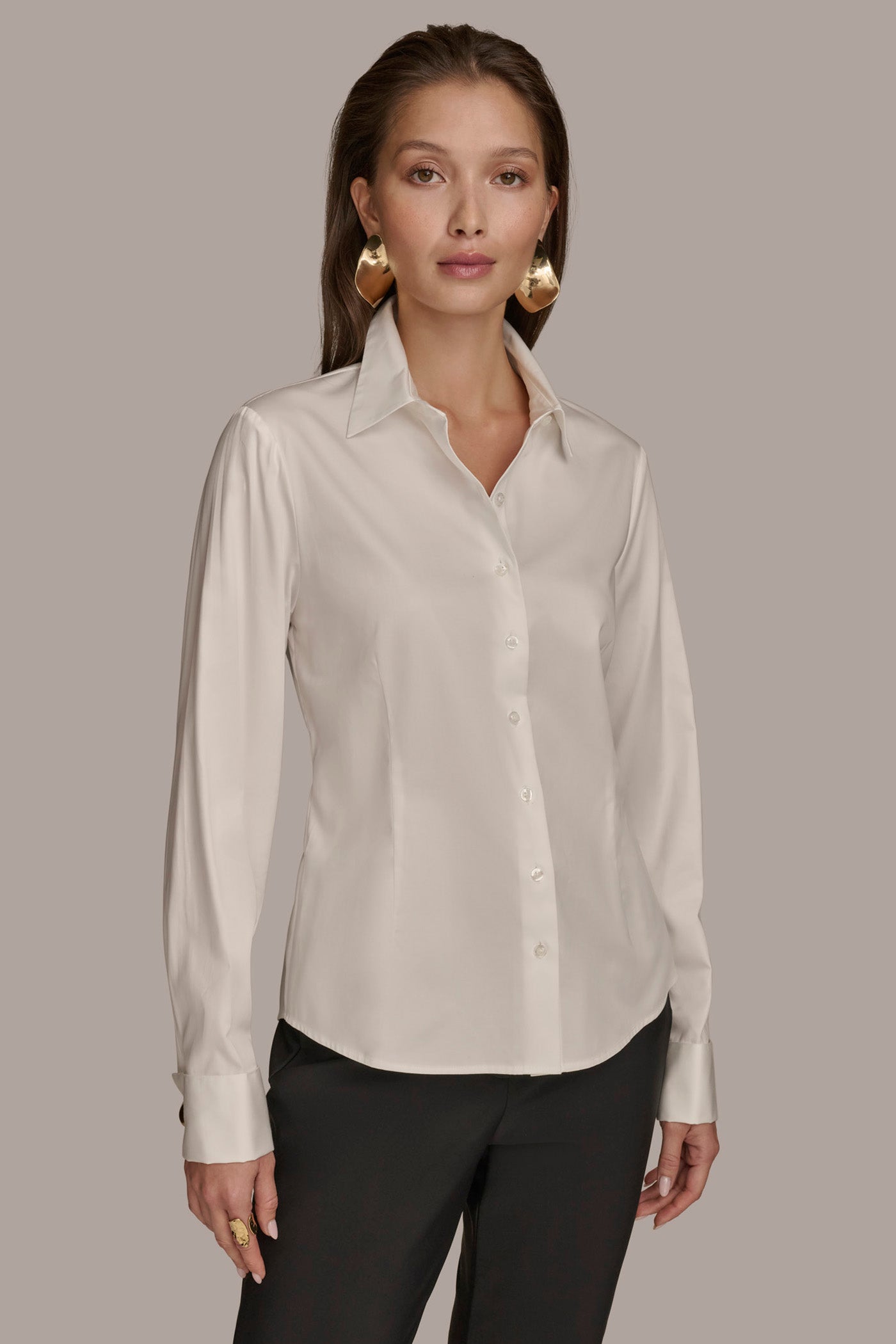 BUTTON UP WITH CUFF HARDWARE TOP | View 1 | Clothing