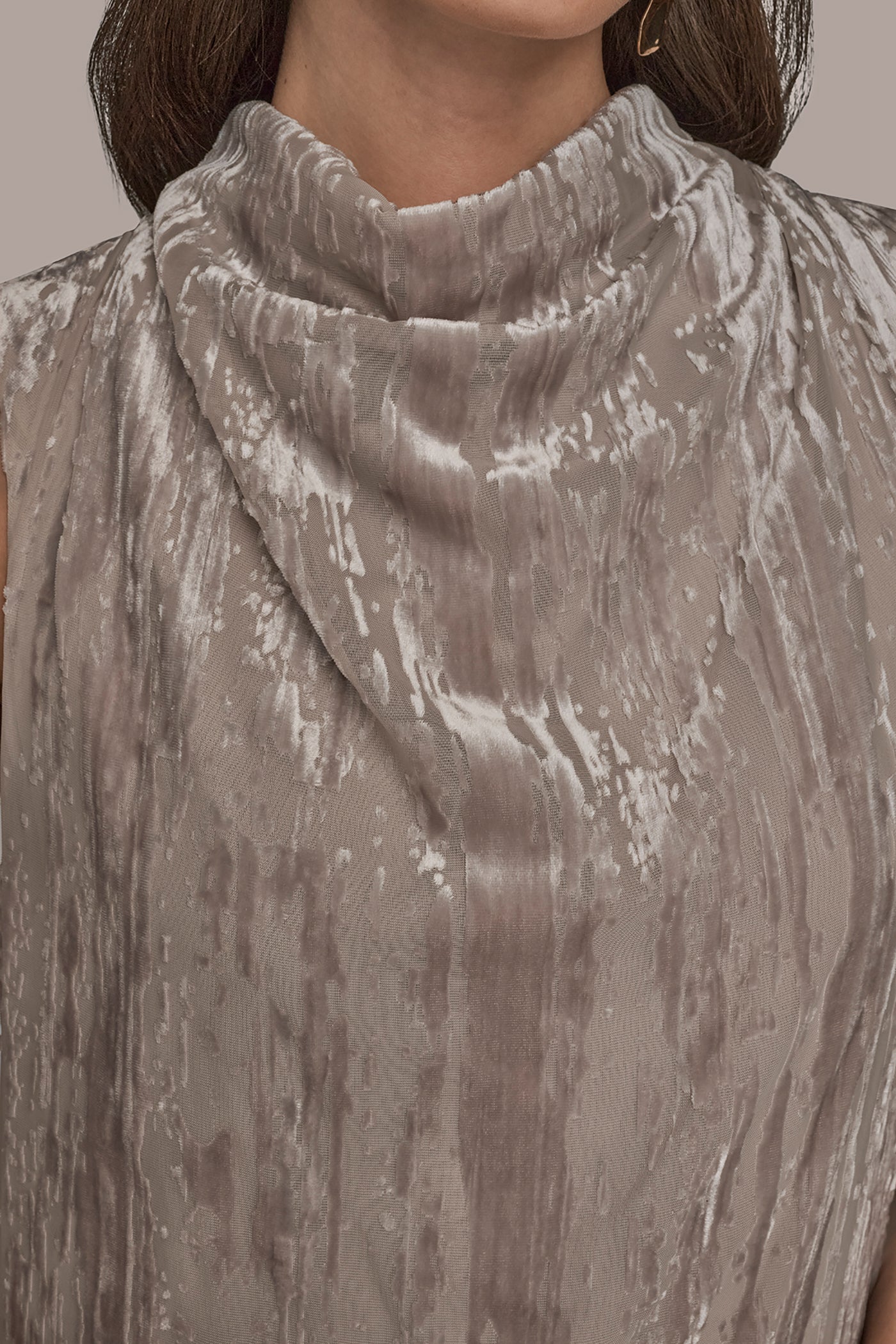 SLEEVELESS BURNOUT A-LINE DRESS VIEW 5 | Event Dressing