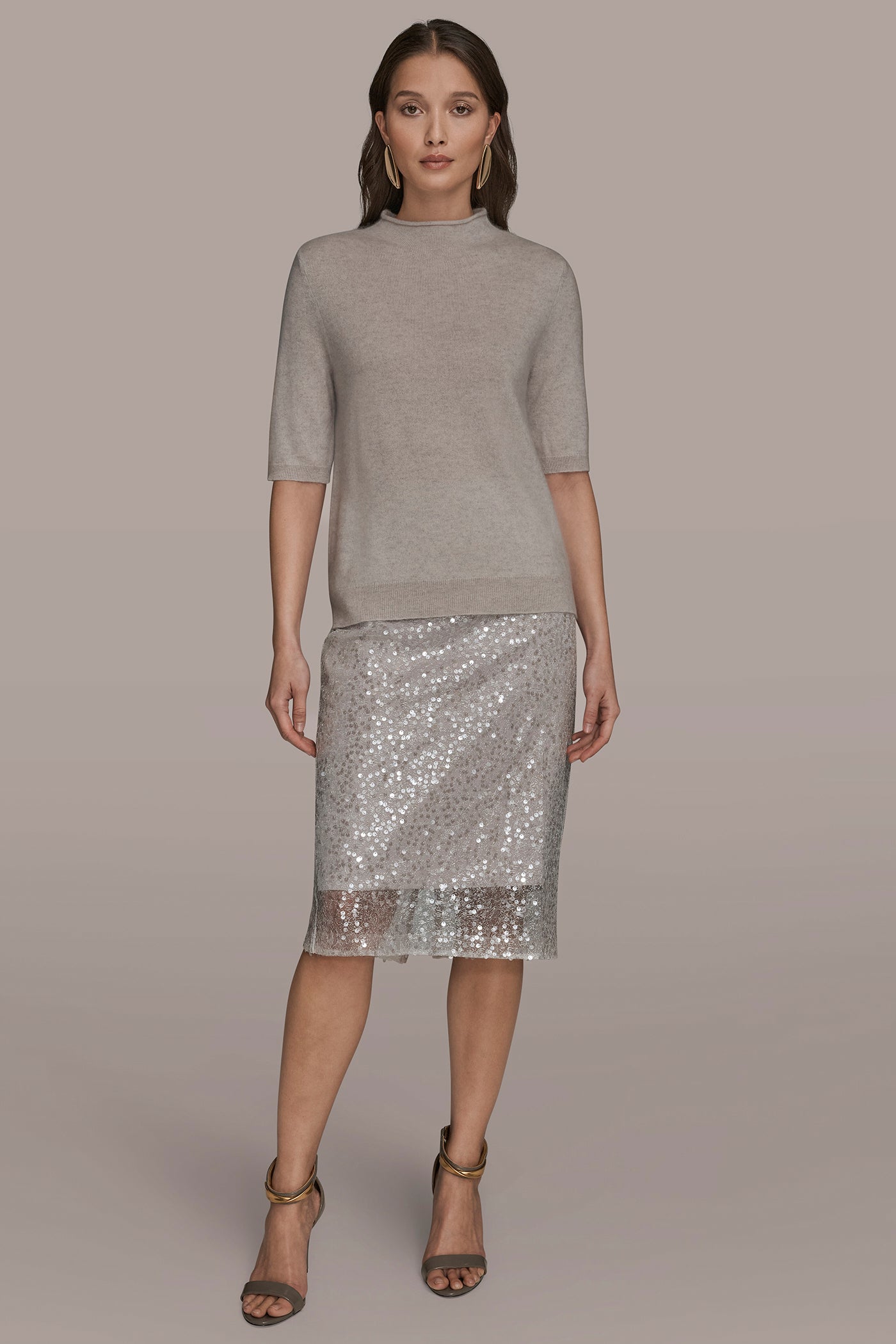 SHORT-SLEEVE MOCK-NECK SWEATER VIEW 6 | Holiday Collection