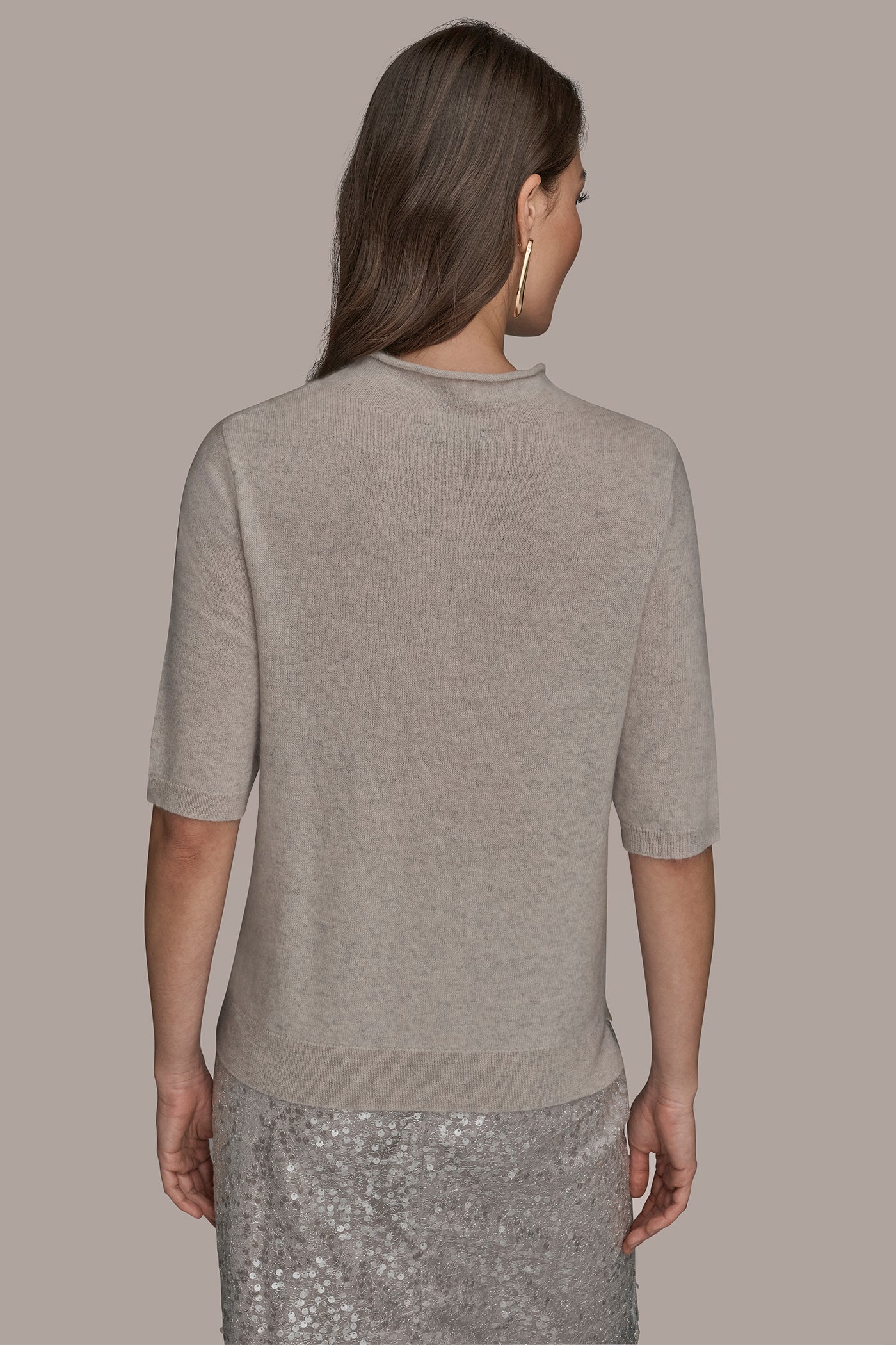 SHORT-SLEEVE MOCK-NECK SWEATER | View 2 | Holiday Collection
