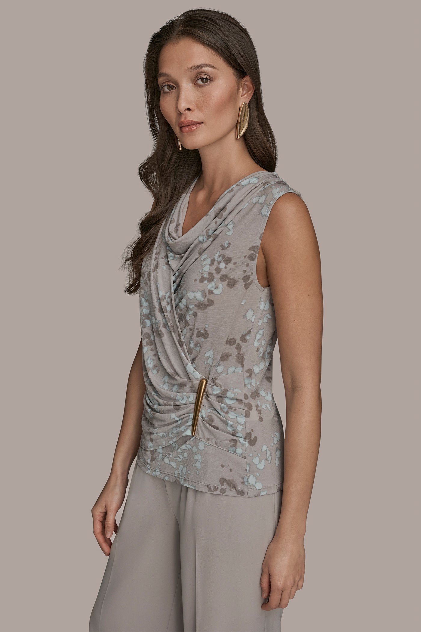 COWL-NECK KNIT WRAP TOP VIEW 3 | New Arrivals