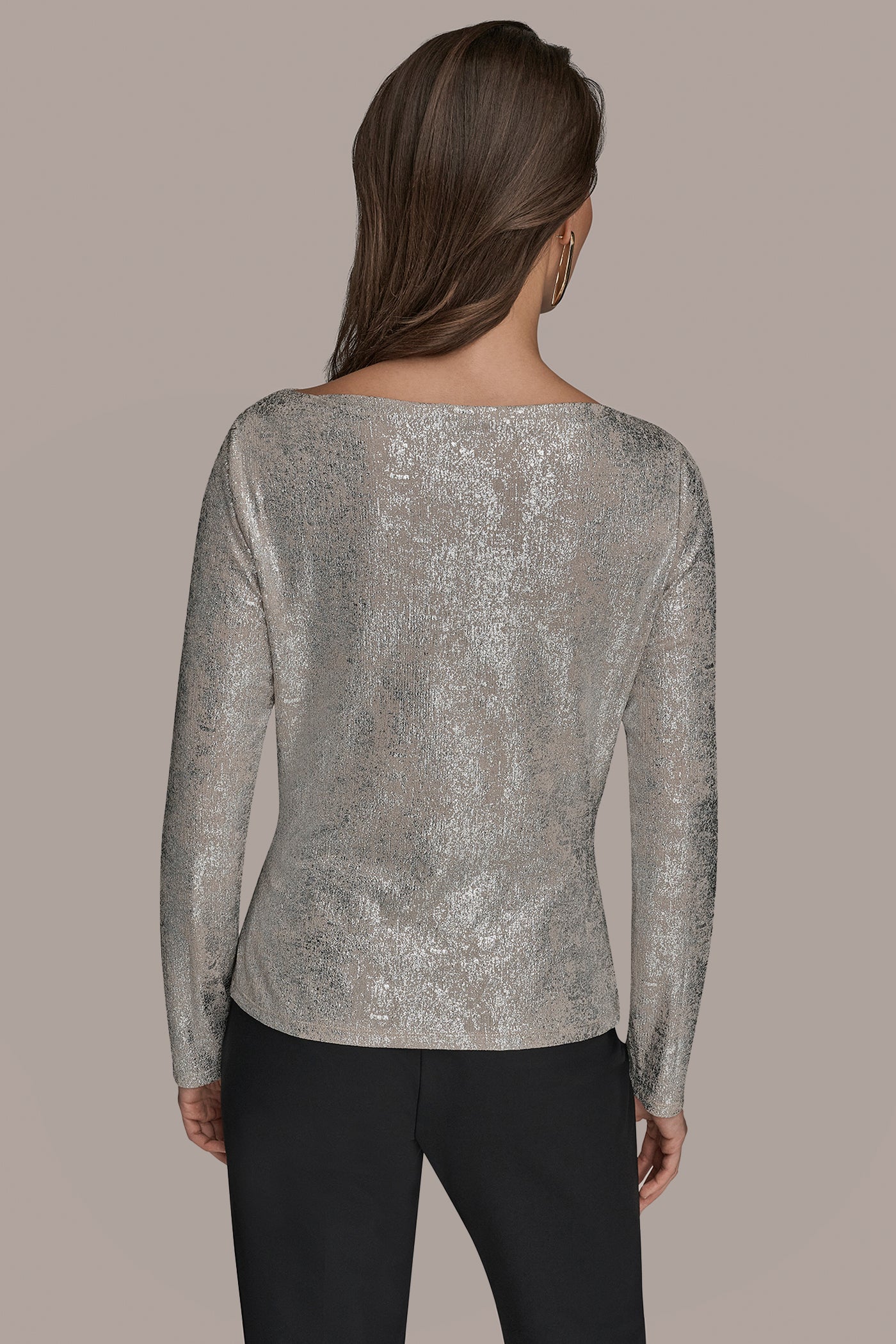 LONG SLEEVE FOIL TOP | View 2 | New Arrivals