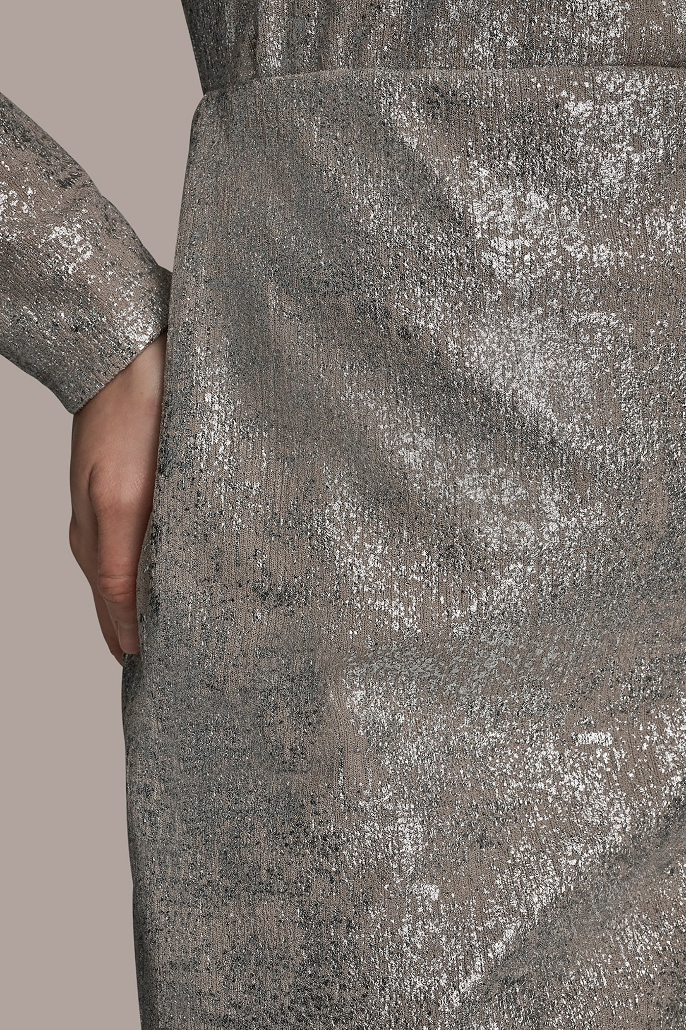 METALLIC FOIL PENCIL SKIRT VIEW 4 | Tops and Skirts