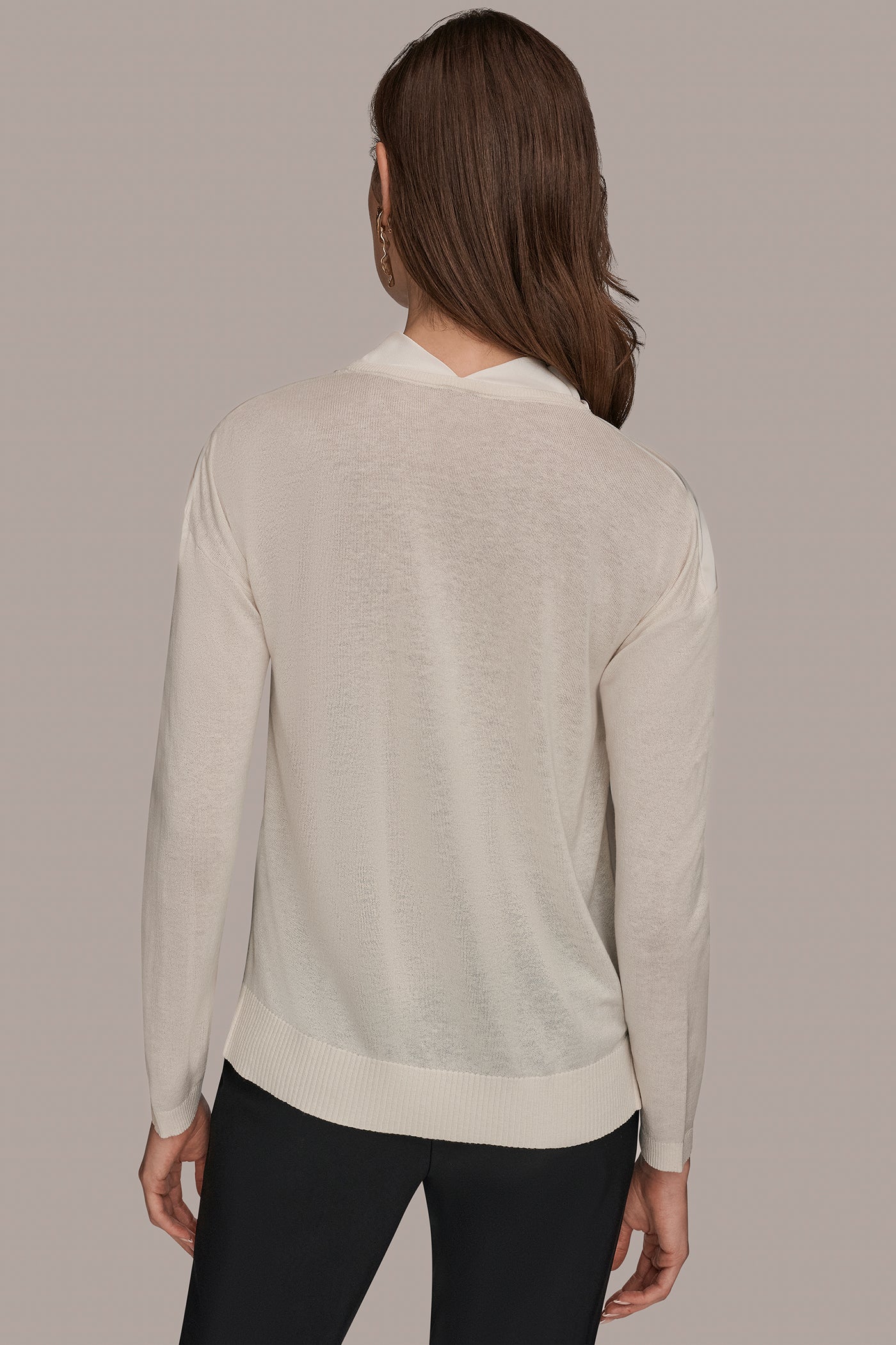 Mixed Media Cowl Neck Top | View 2 | Clothing