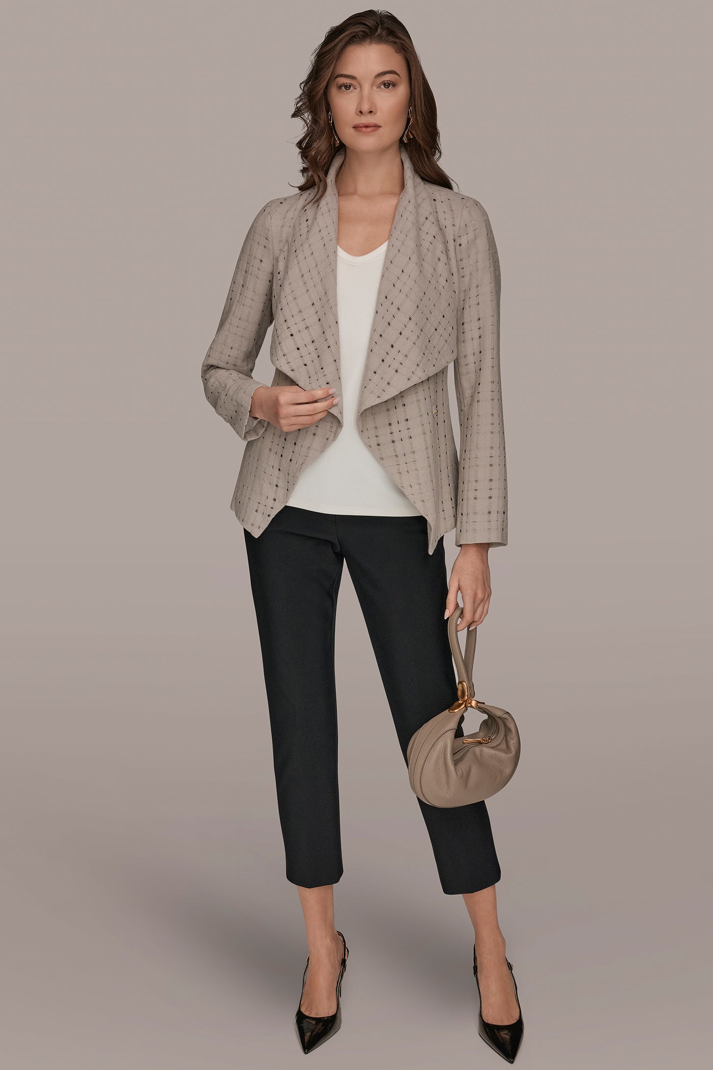 PERFORATED WRAP JACKET WITH BELT VIEW 7 | Blazers & Vests