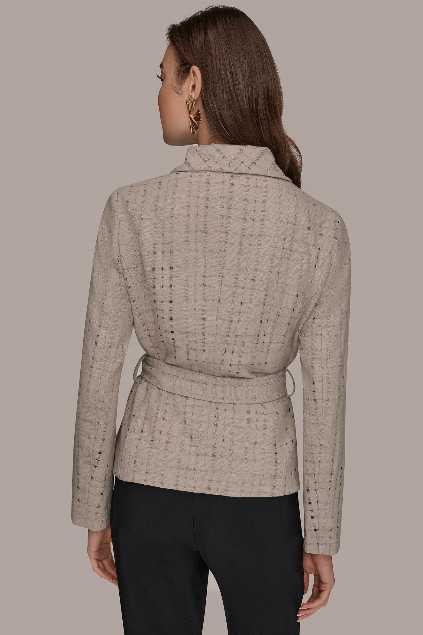 PERFORATED WRAP JACKET WITH BELT | View 2 | Blazers & Vests