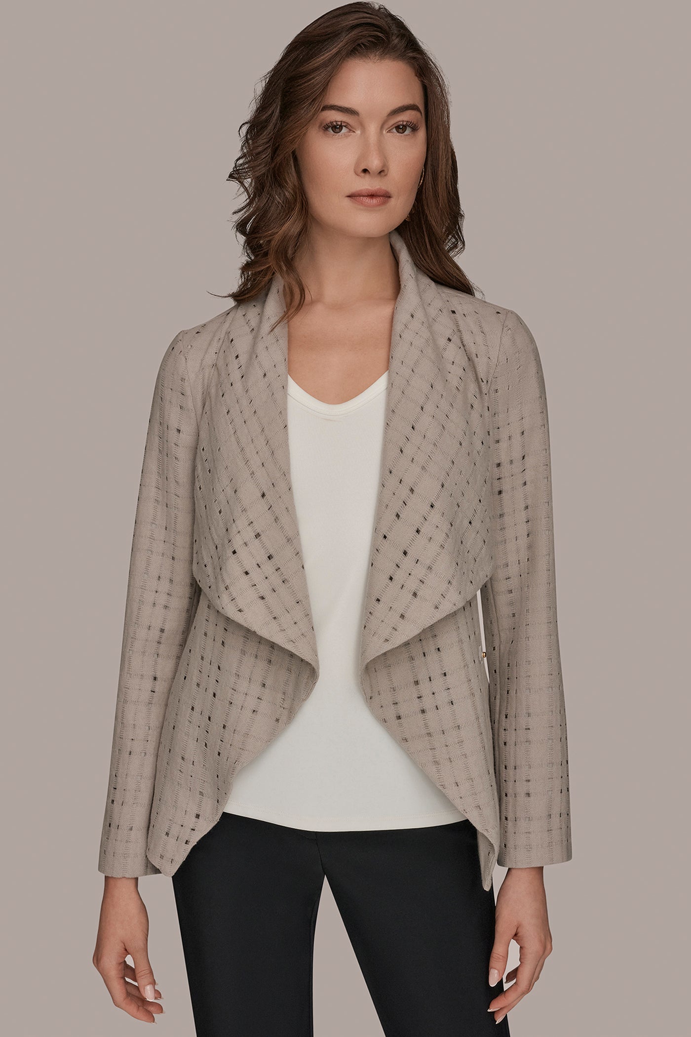 PERFORATED WRAP JACKET WITH BELT VIEW 4 | Blazers & Vests