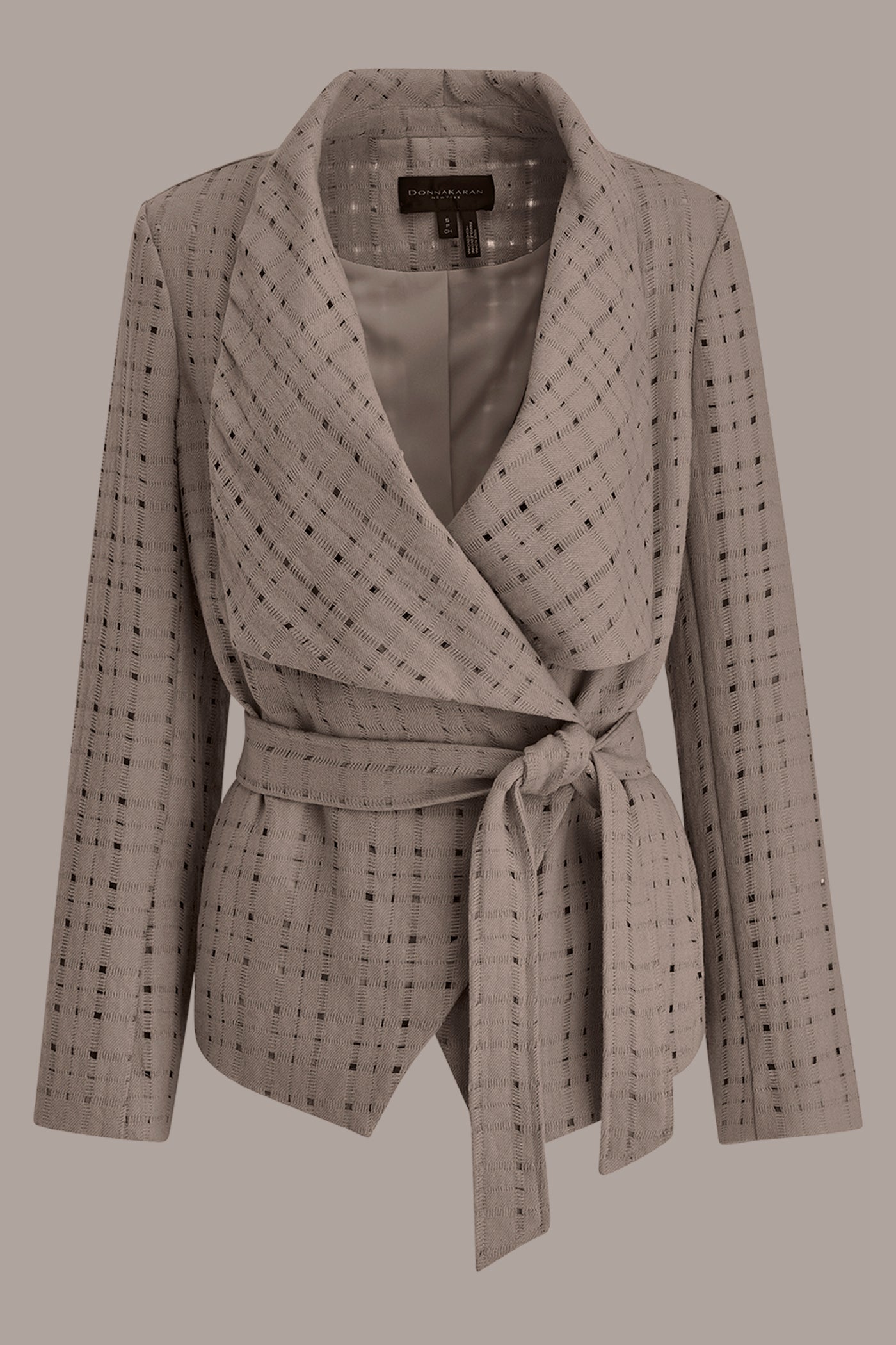 PERFORATED WRAP JACKET WITH BELT VIEW 9 | Blazers & Vests