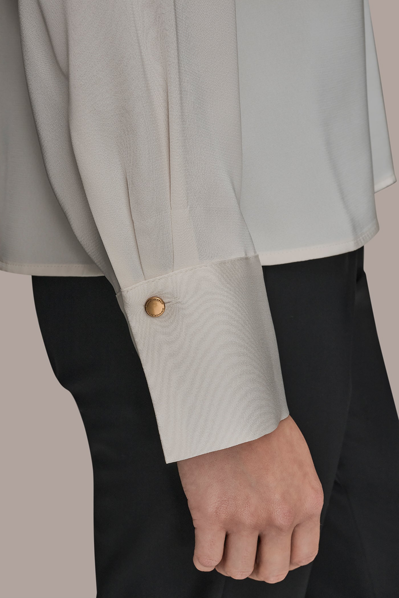 LONG-SLEEVE BLOUSE WITH SHOULDER HARDWARE DETAIL VIEW 7 | Holiday Collection