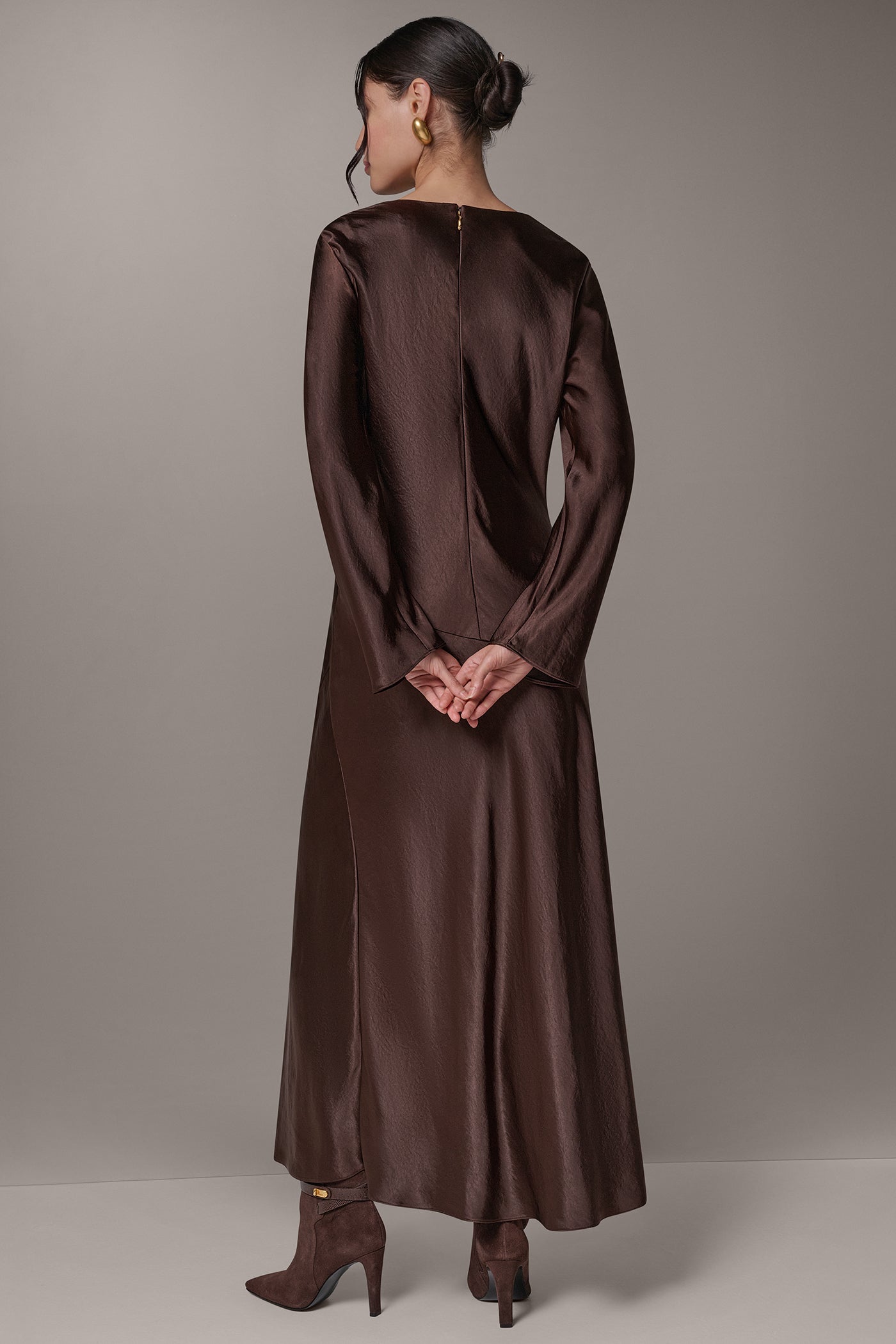 COWL NECK MIDI DRESS VIEW 3