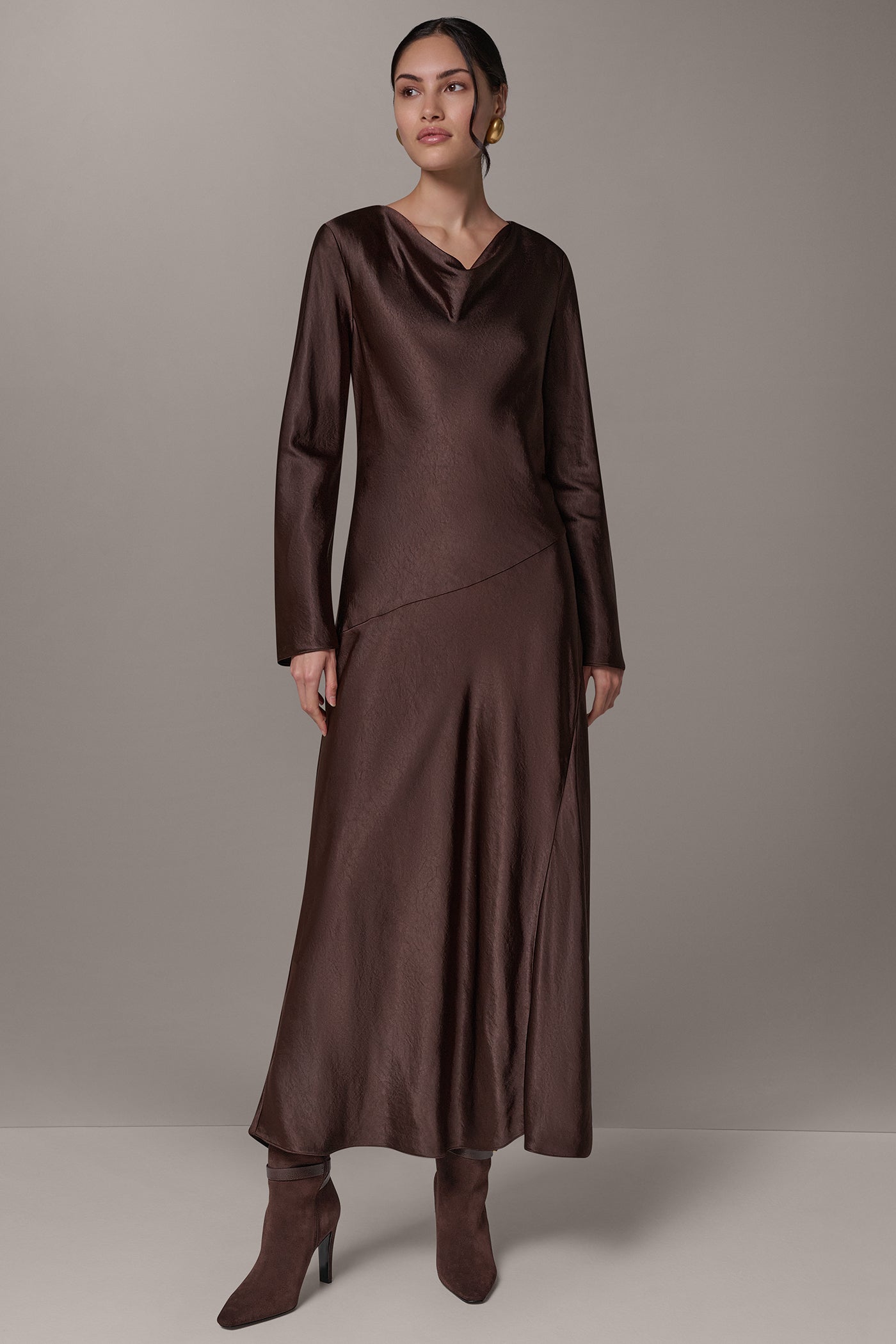 COWL NECK MIDI DRESS VIEW 9