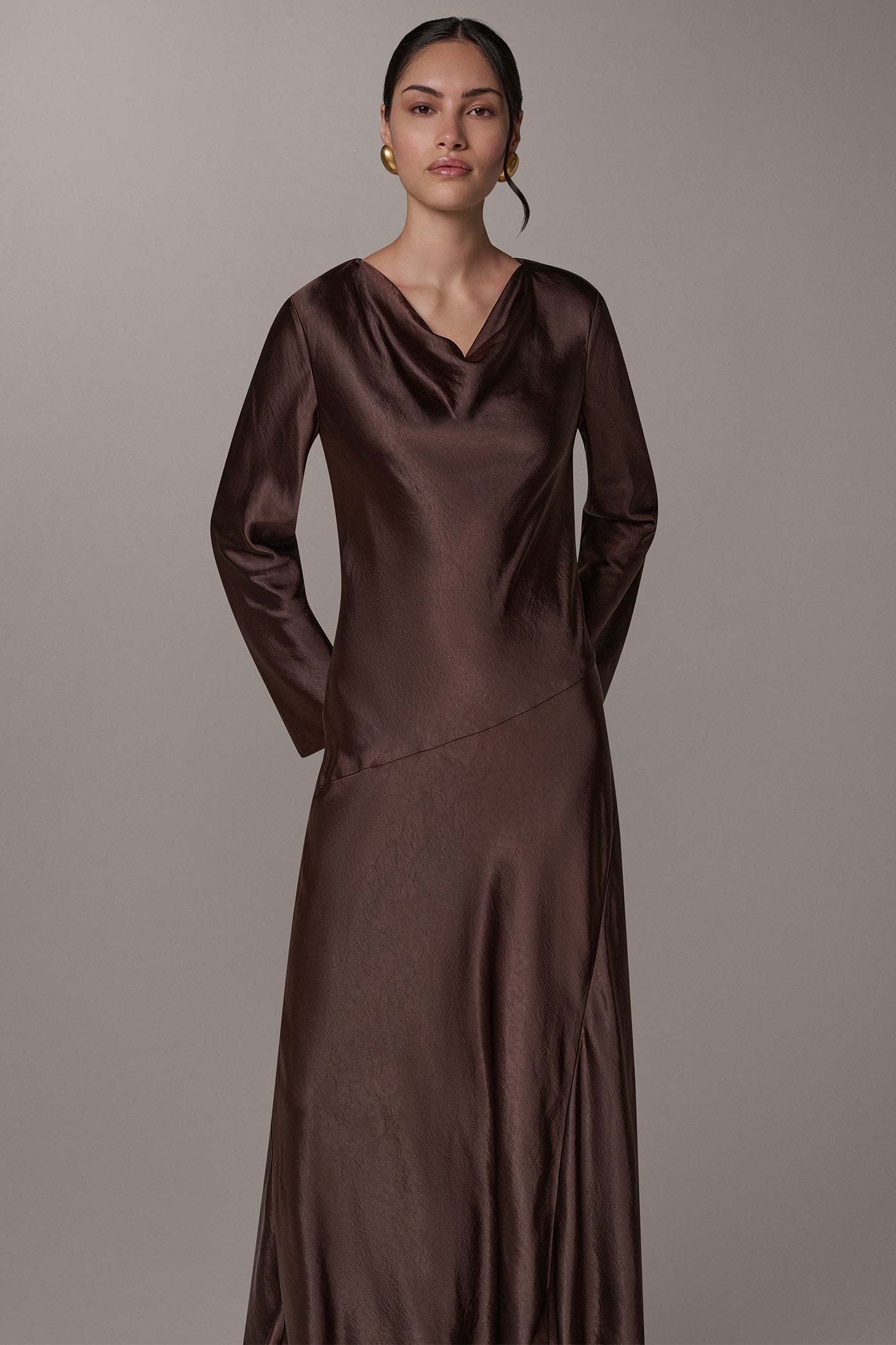 COWL NECK MIDI DRESS VIEW 5